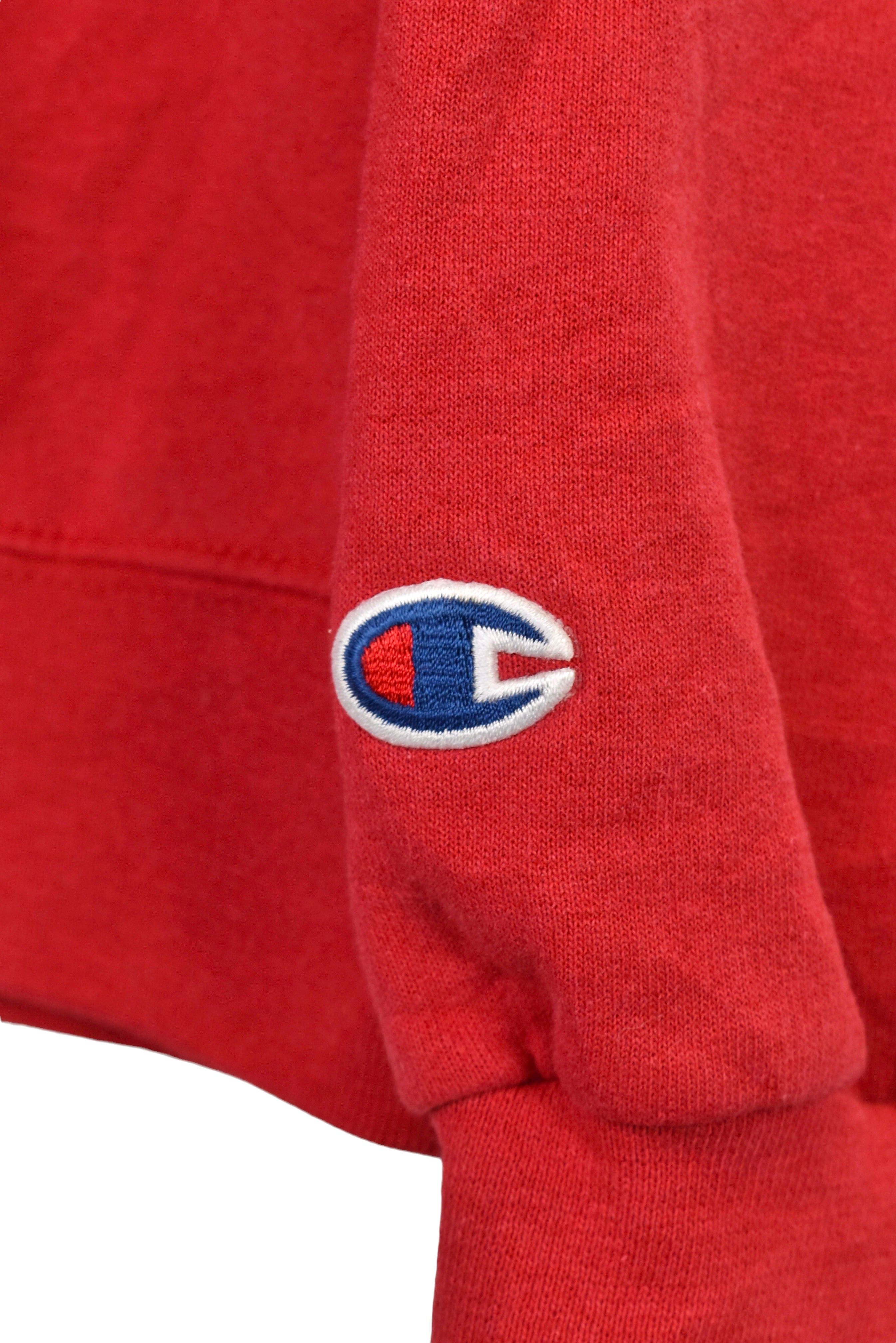 Vintage college football hoodie, red graphic sweatshirt - Medium