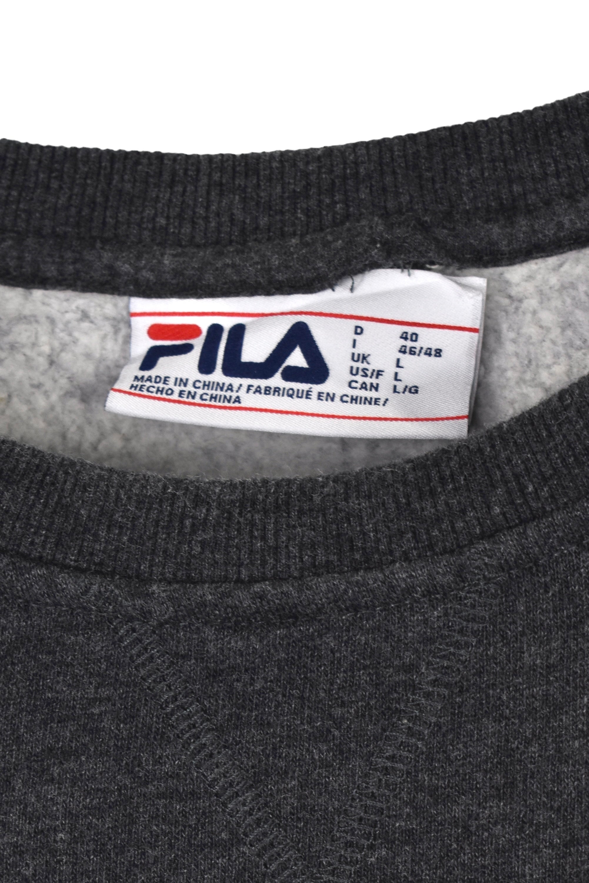 Womens vintage Fila sweatshirt (M), grey embroidered crewneck