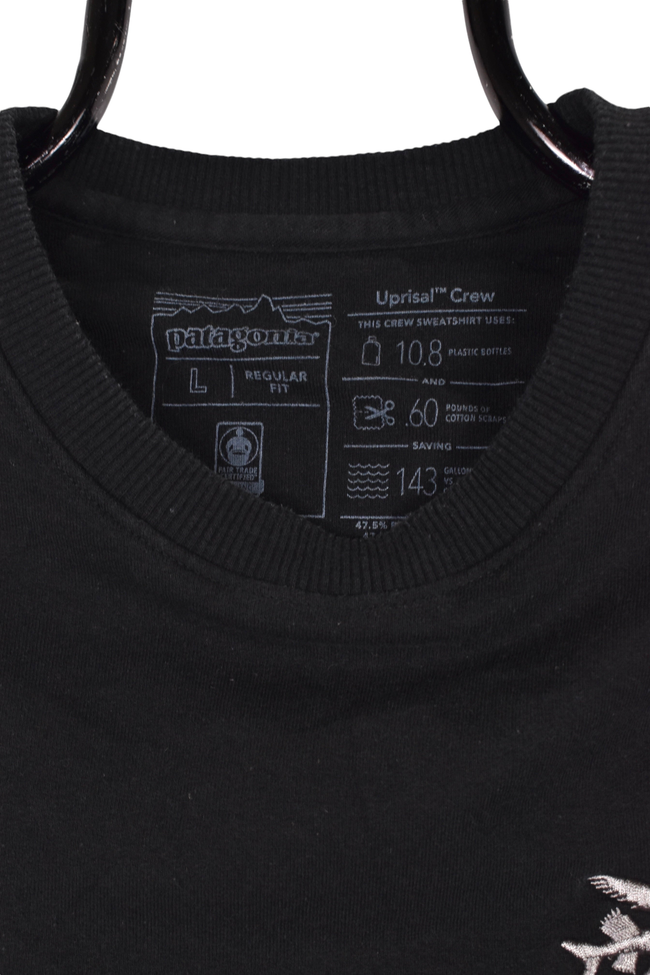 Modern Patagonia sweatshirt (L), black embroidered crewneck