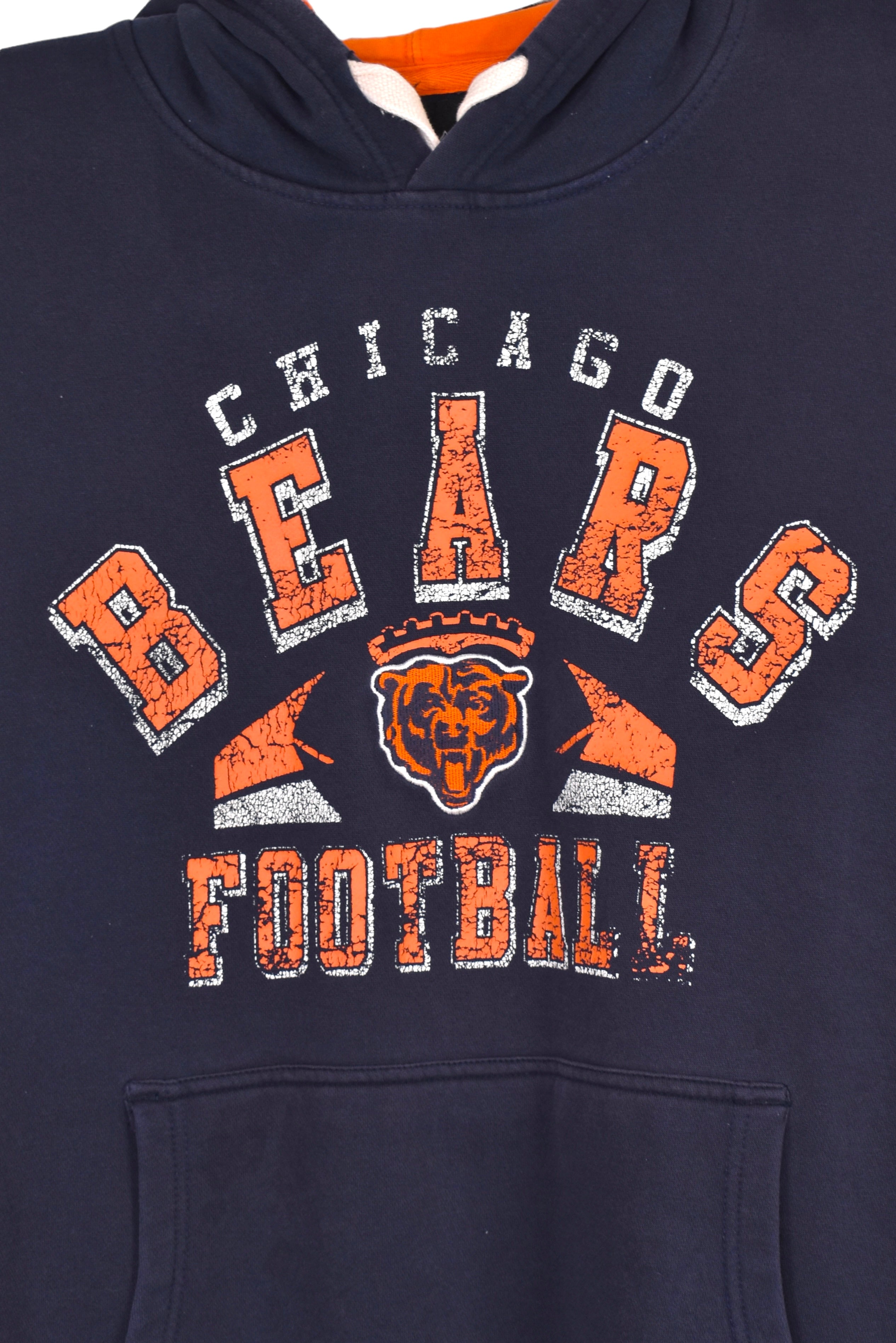Vintage Chicago Bears hoodie (2XL), navy NFL graphic sweatshirt