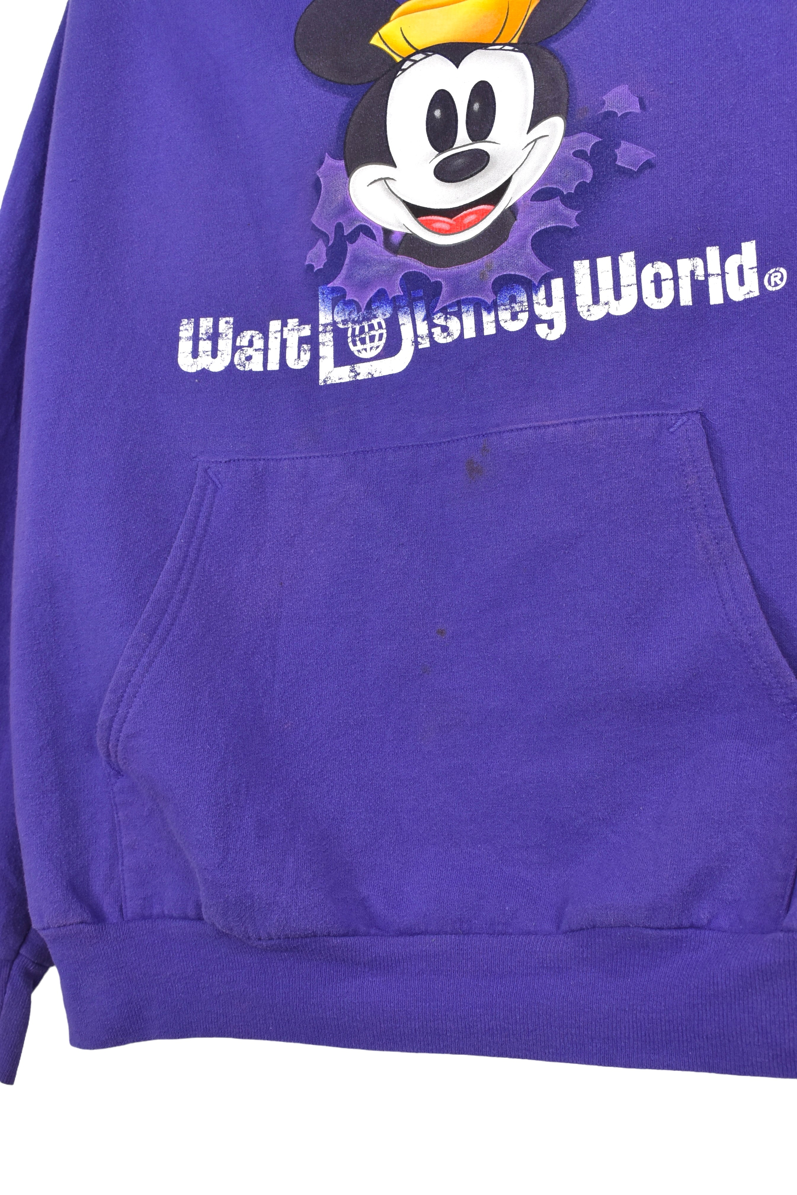 Vintage Minnie Mouse hoodie (XL), purple Disney graphic sweatshirt