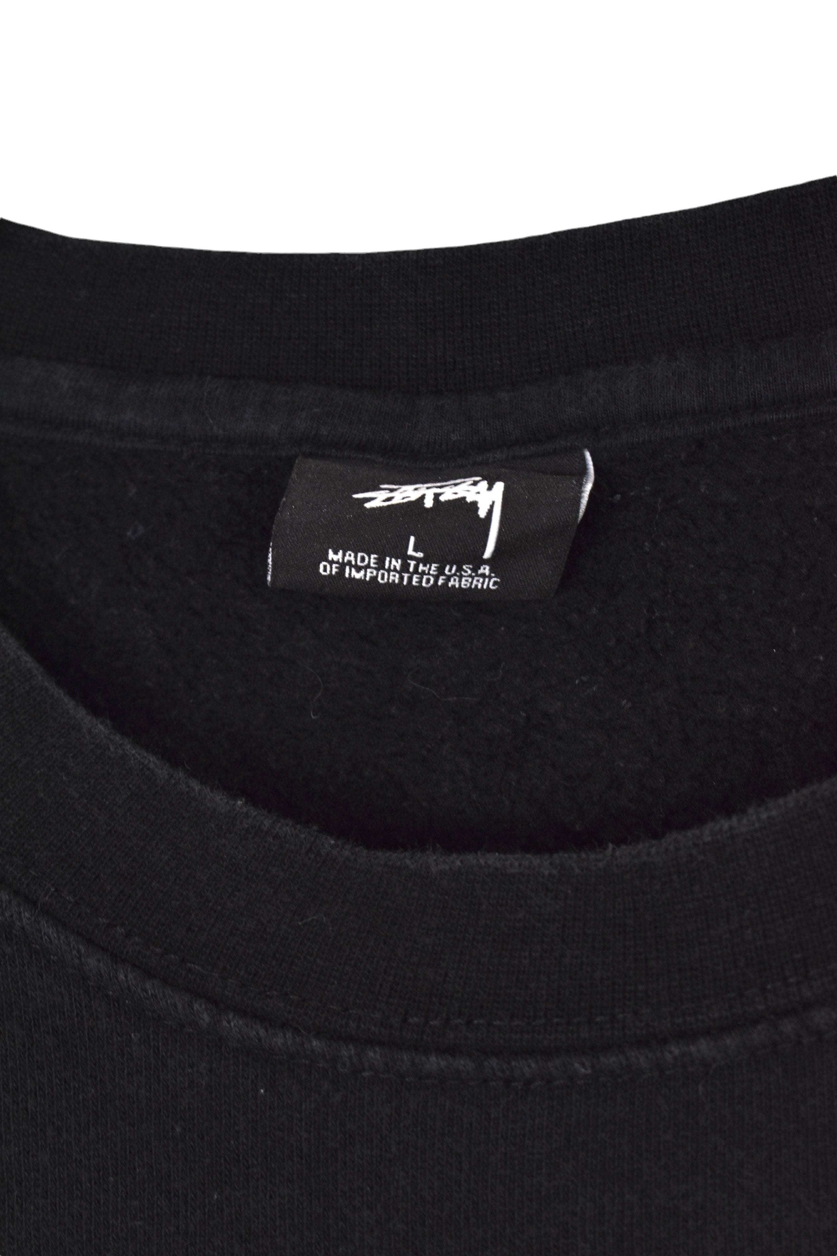 Modern women's Stussy sweatshirt (L), black graphic crewneck