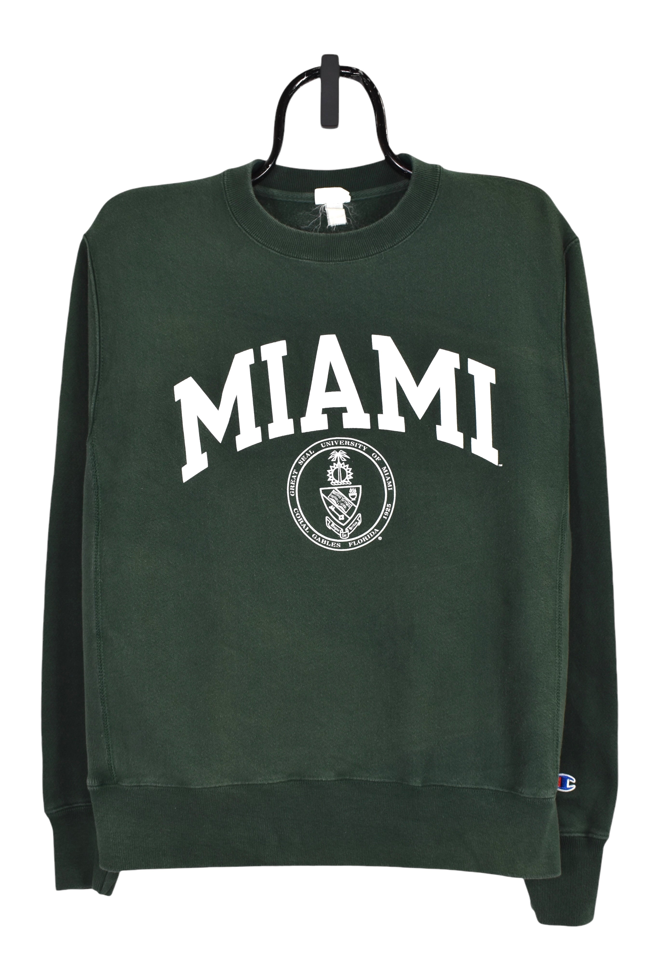 Vintage University Of Miami sweatshirt M green graphic crewneck