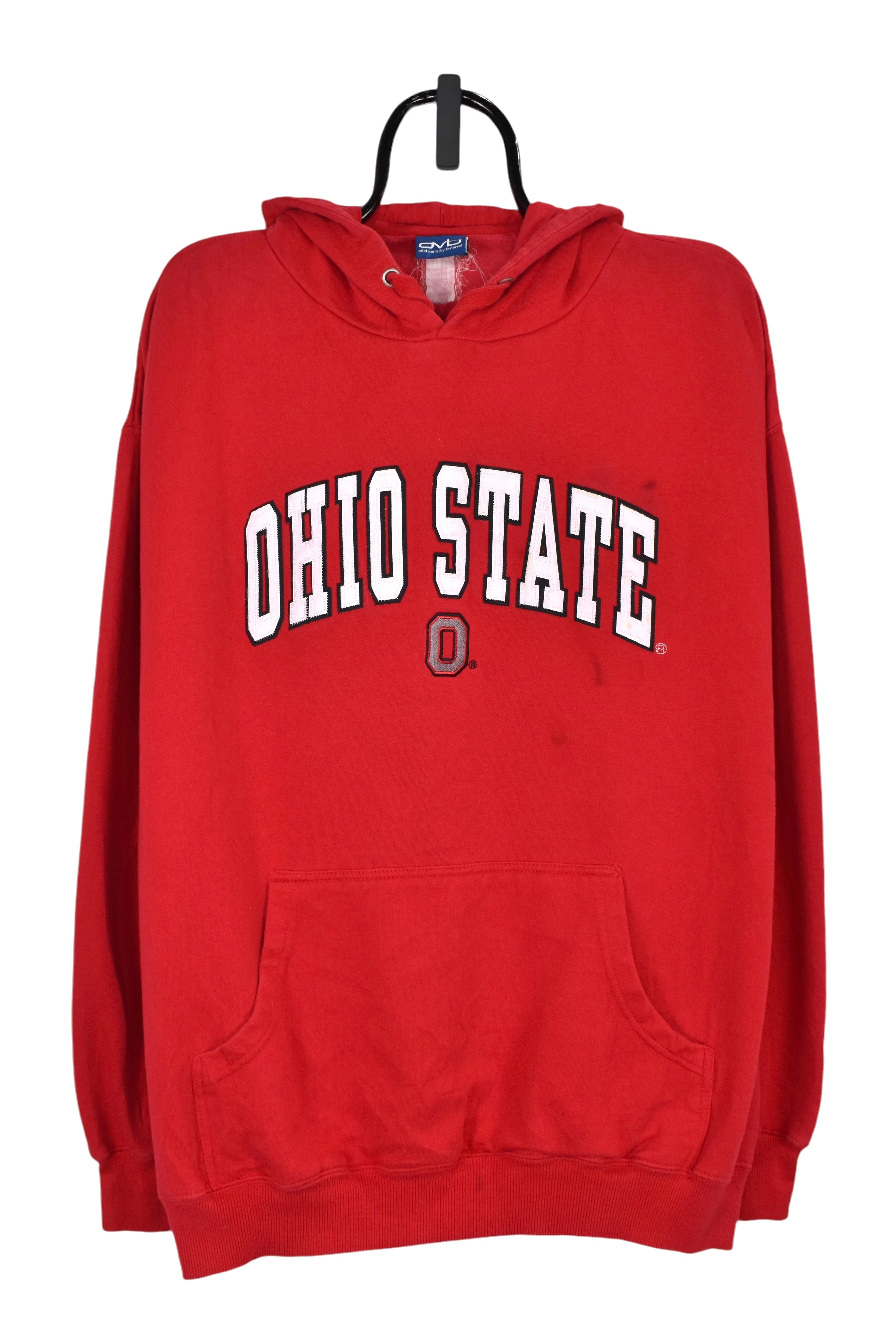 Vintage Ohio State University hoodie (XL), red embroidered sweatshirt