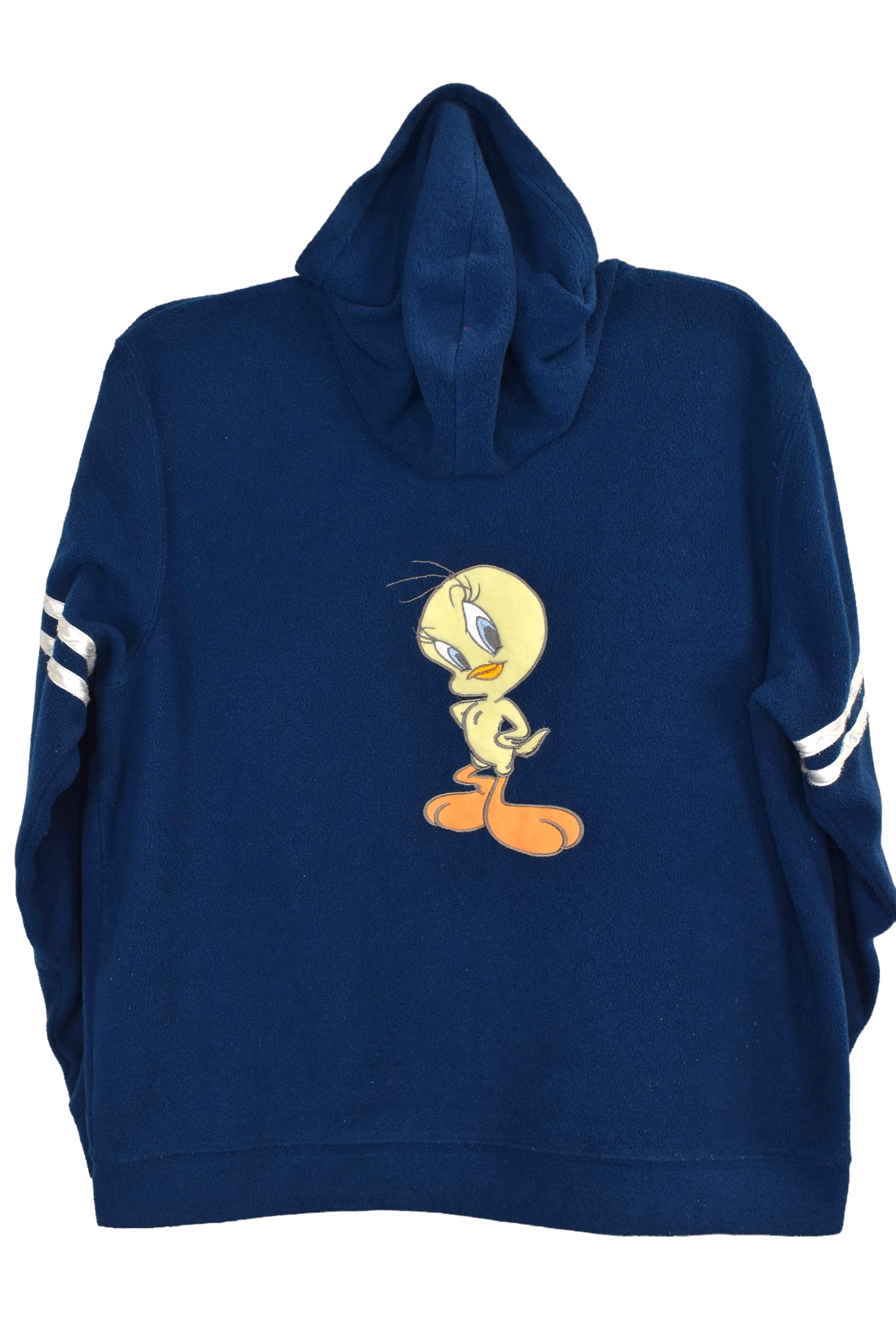 Women's vintage Tweety Bird hoodie (XL), navy embroidered fleece