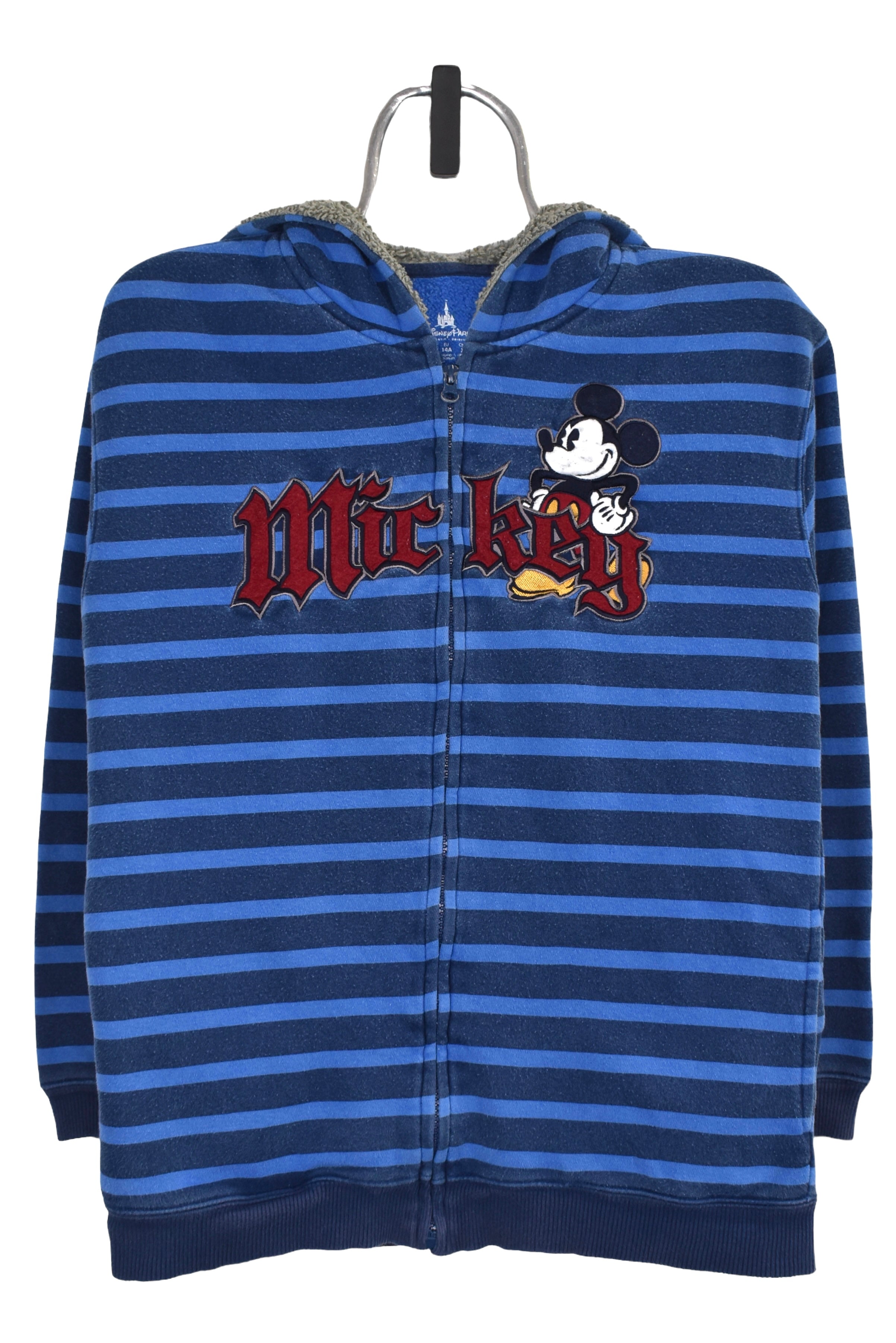 Women s vintage Mickey Mouse hoodie S blue Disney embroidered sweatshirt