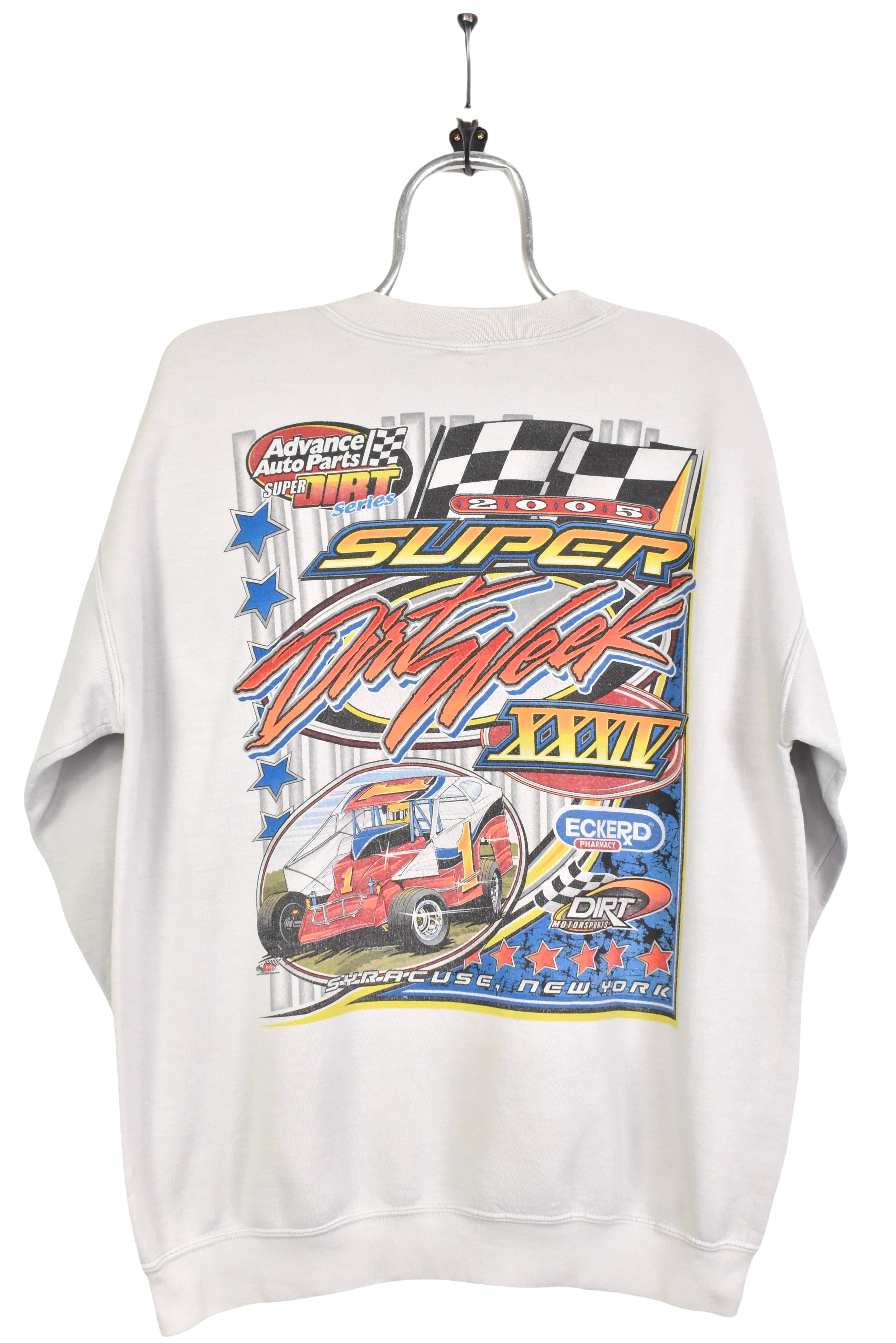 Vintage Super Dirt Series racing grey sweatshirt | Large NASCAR / RACING