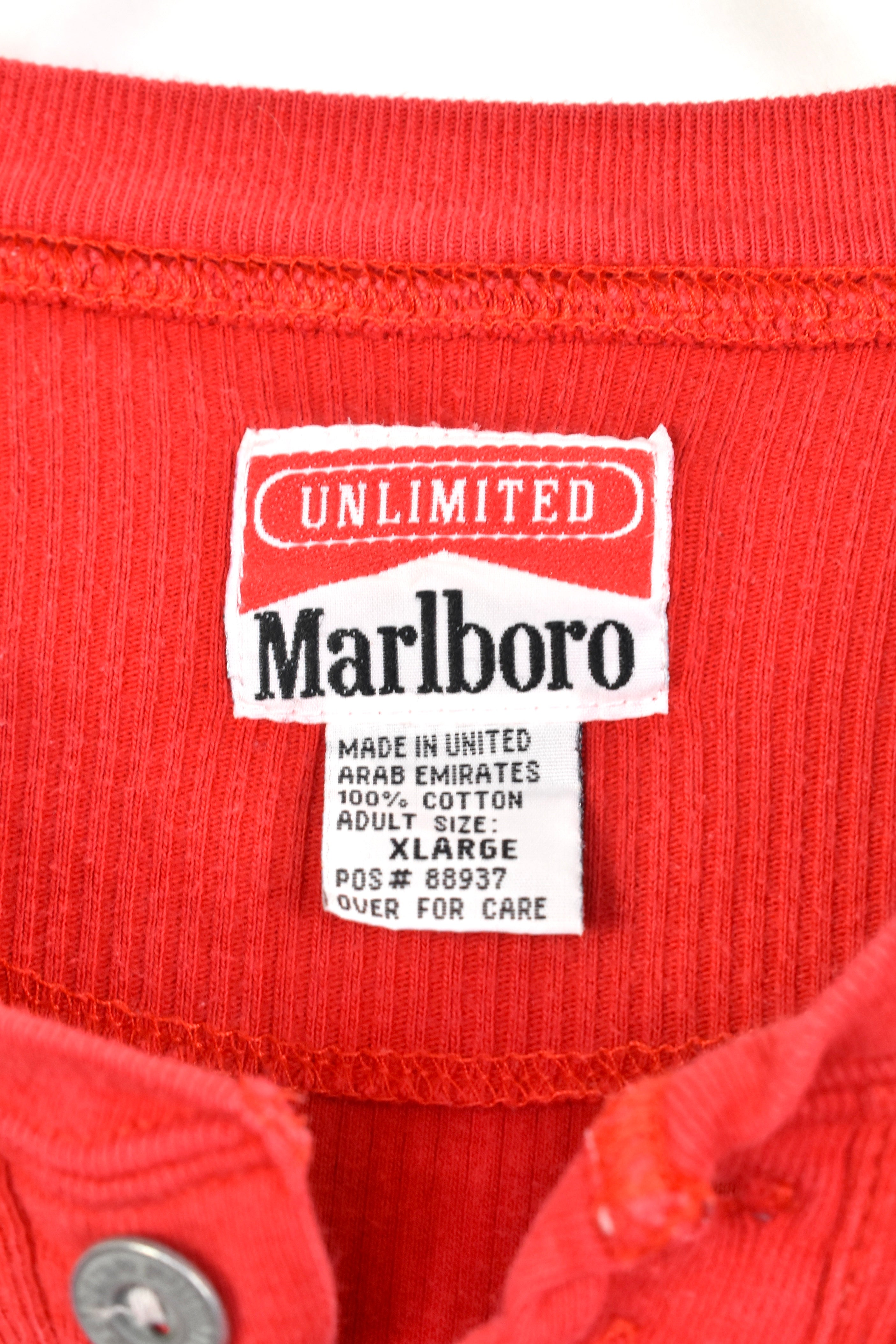 Vintage Marlboro ribbed red sweatshirt | XL MARLBORO