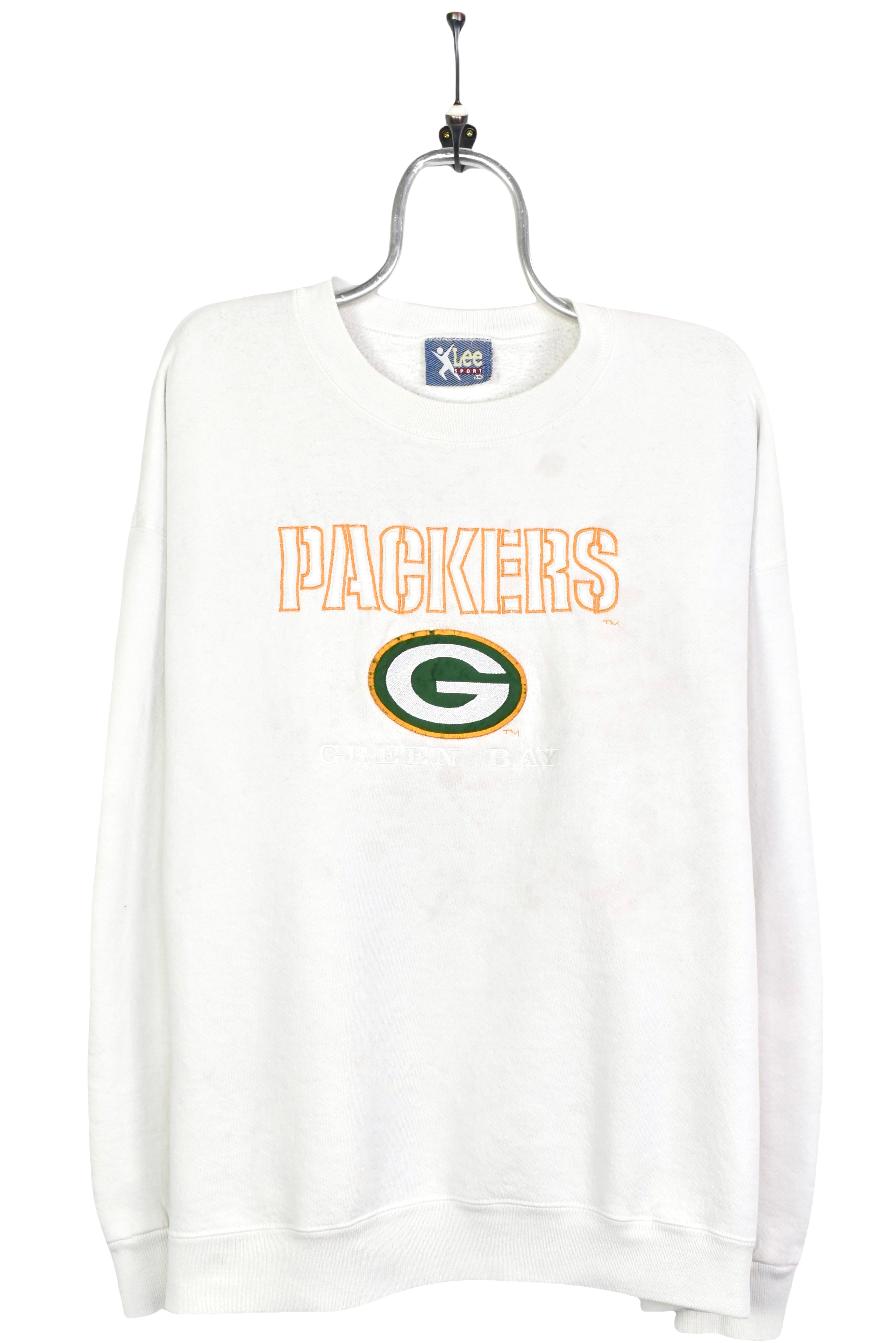 Vintage Green Bay Packers sweatshirt, NFL embroidered crewneck - XXL, white PRO SPORT