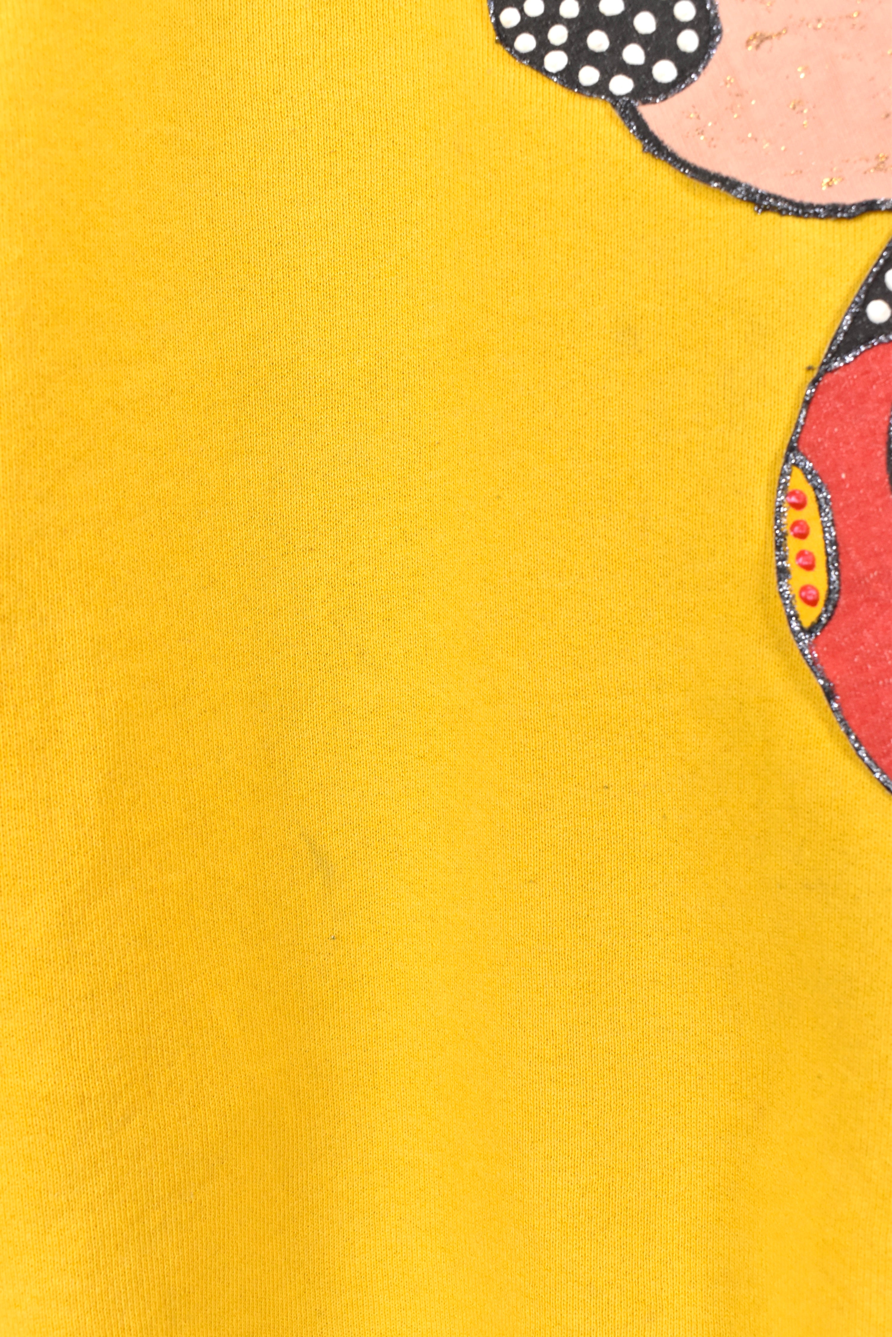 Custom Mickey Mouse sweatshirt, yellow graphic crewneck - AU S DISNEY / CARTOON