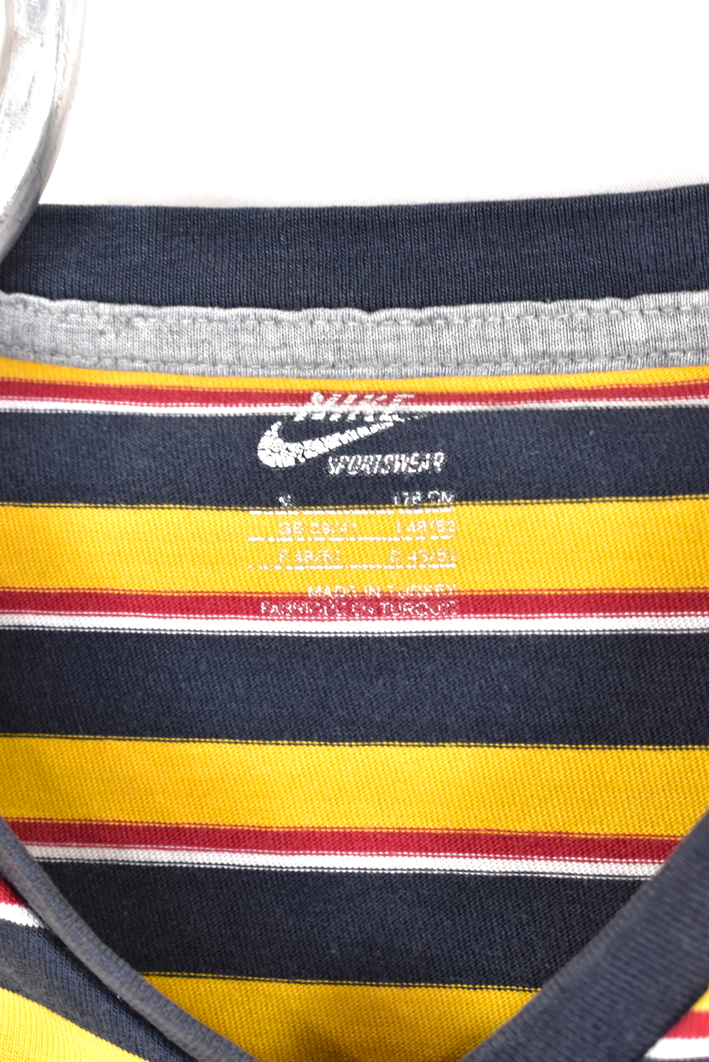 Vintage Nike shirt, striped embroidered tee - AU S NIKE
