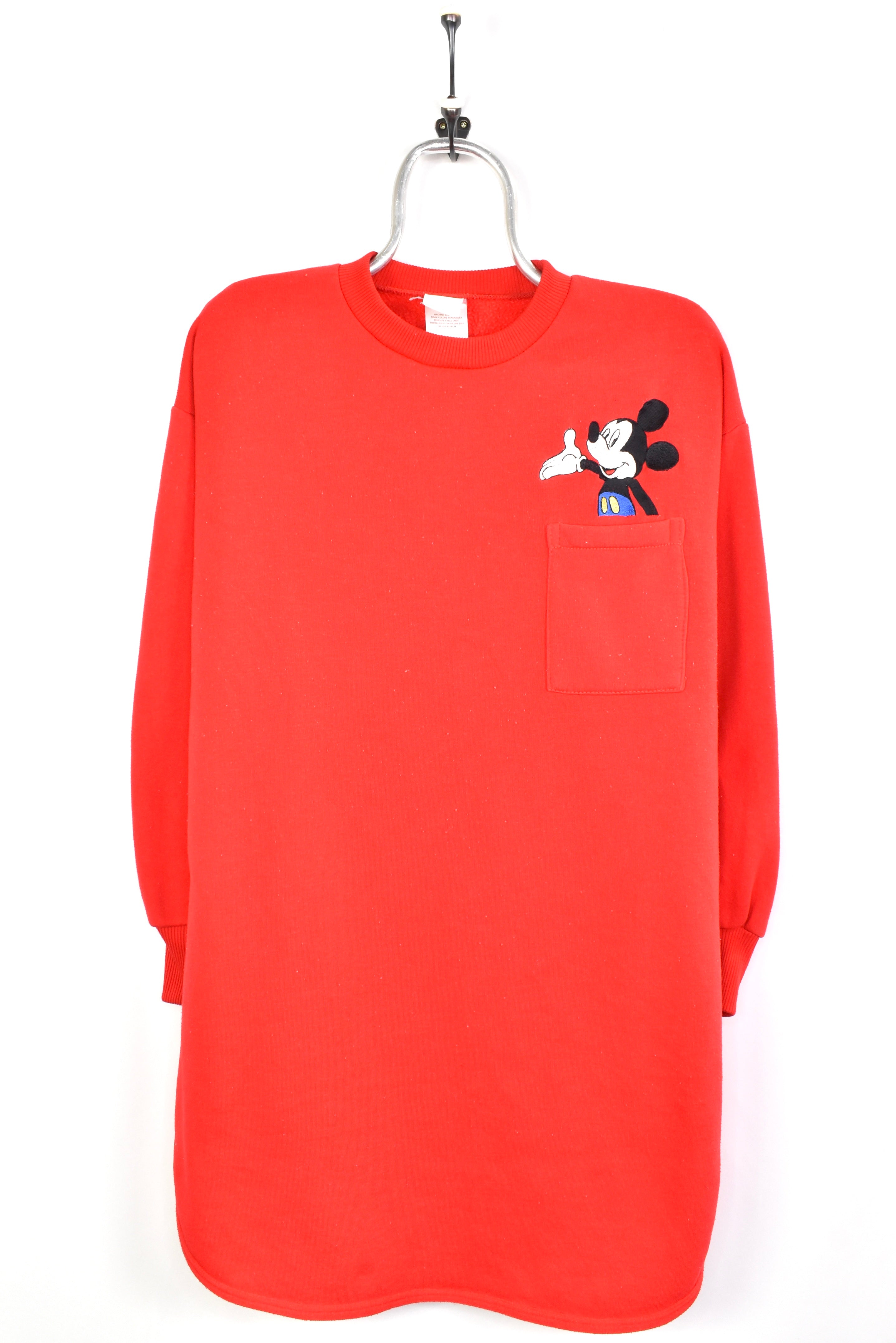 Modern Mickey Mouse sweatshirt, Disney red embroidered crewneck - AU L DISNEY / CARTOON