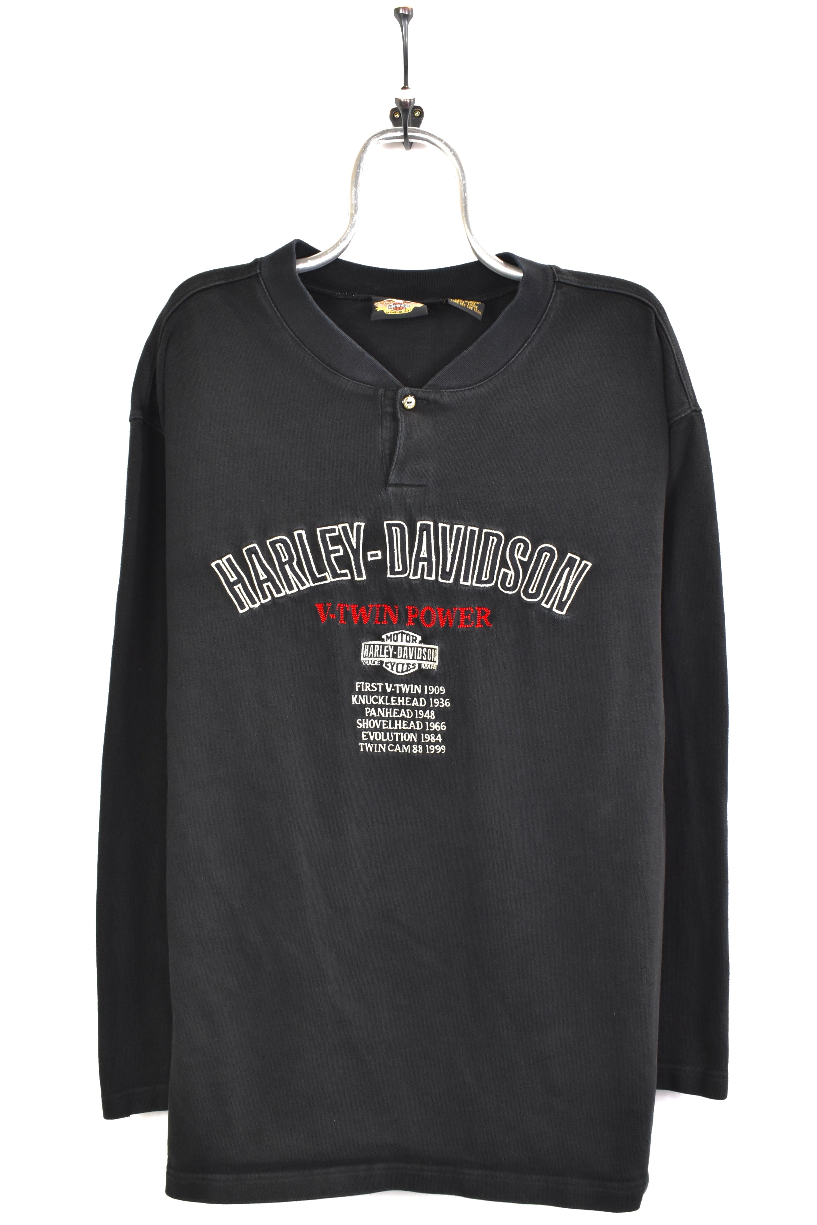 Vintage 1999 Harley Davidson embroidered black sweatshirt | Large HARLEY DAVIDSON
