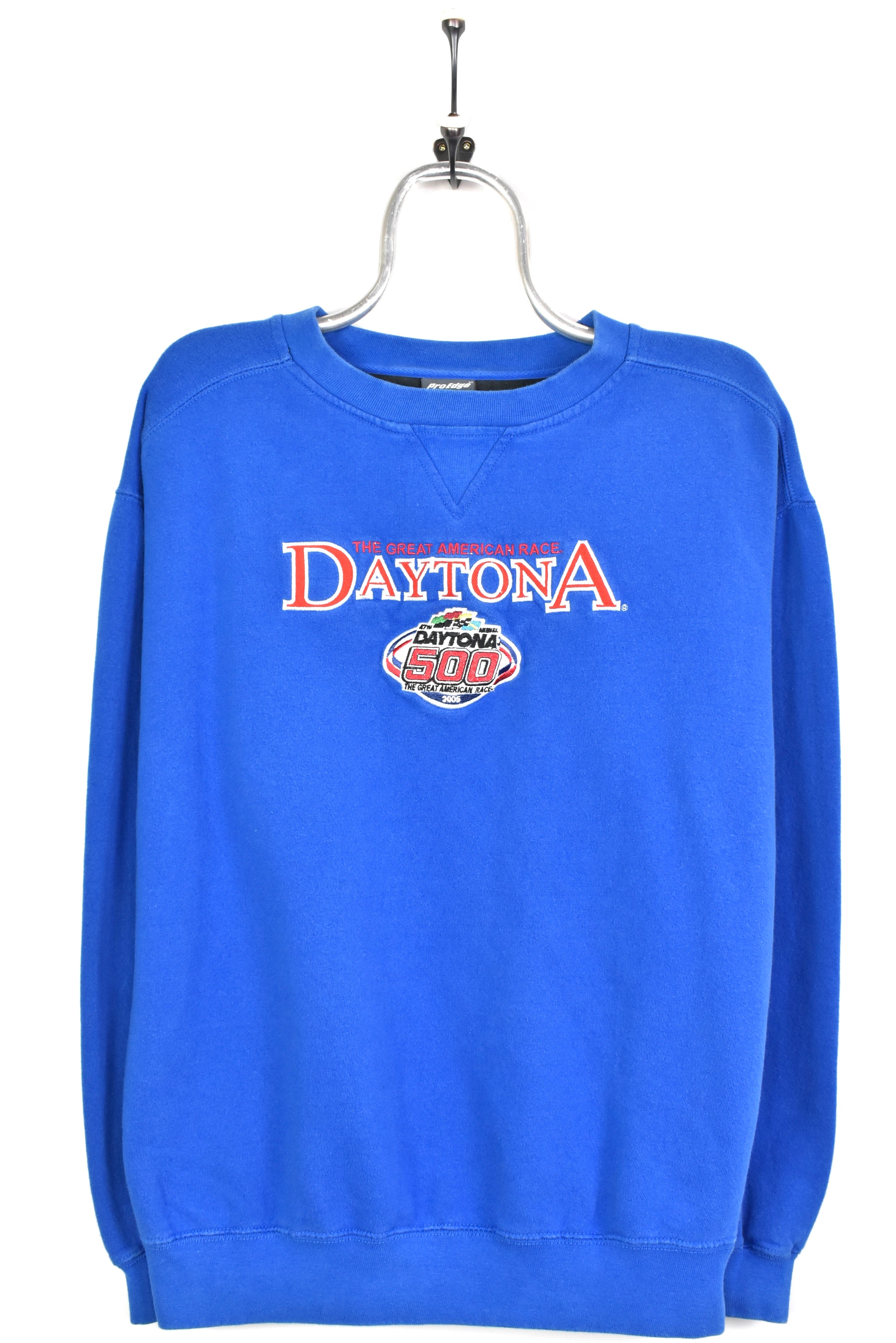 Vintage NASCAR Daytona embroidered blue sweatshirt | Large NASCAR / RACING