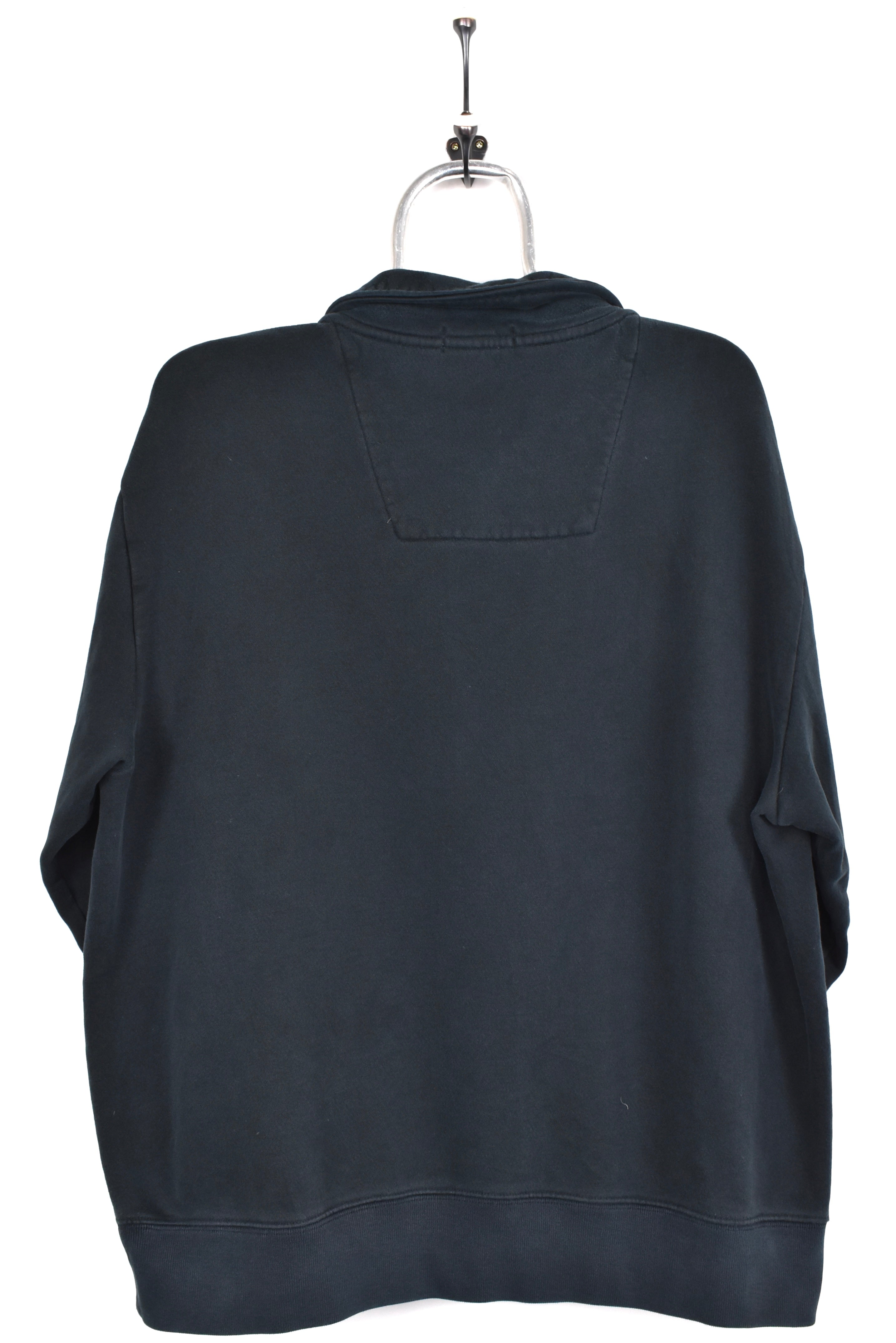 Vintage Nautica sweatshirt, black embroidered 1/4 zip jumper - AU L NAUTICA