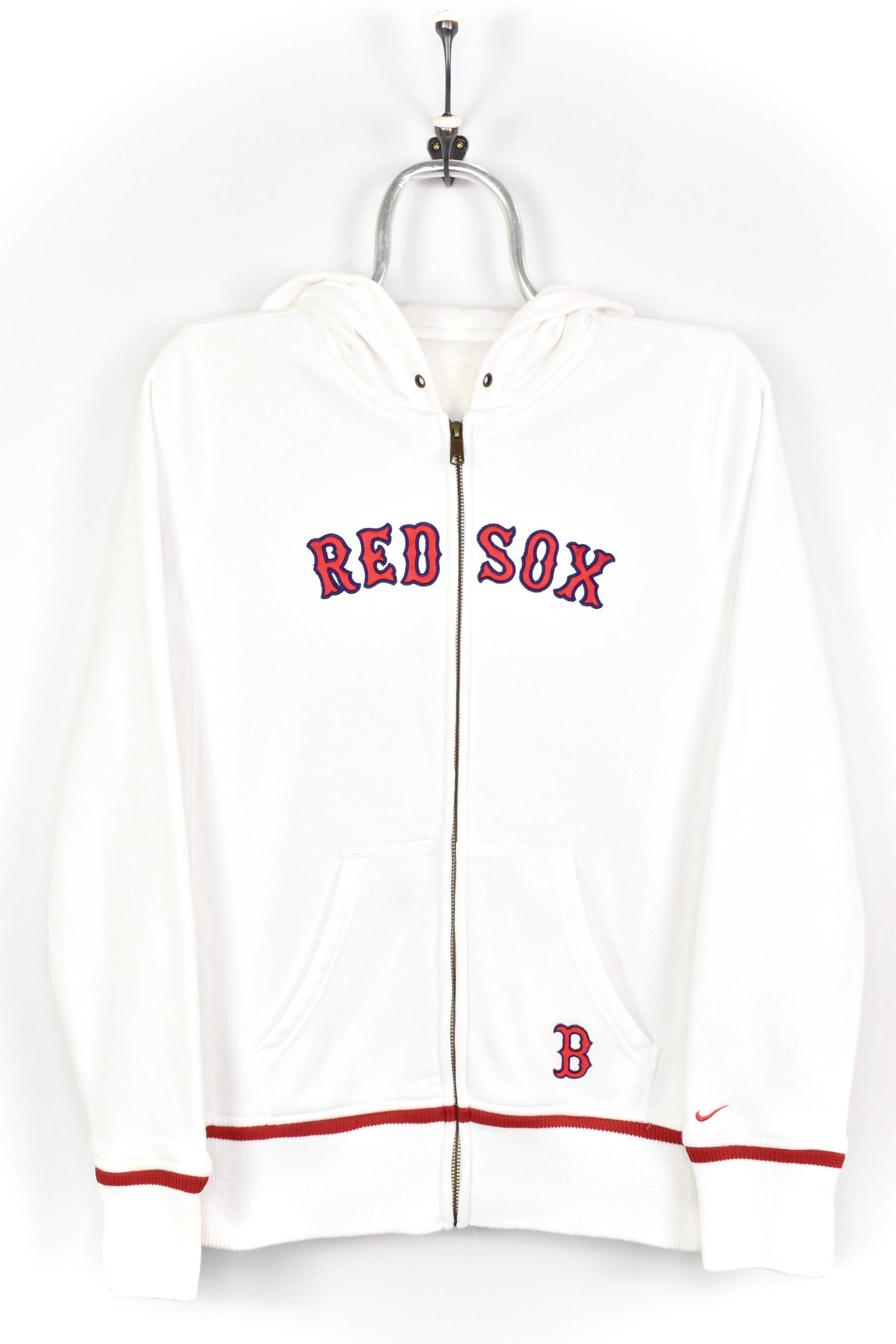 VINTAGE MLB BOSTON RED SOX EMBROIDERED WHITE HOODIE | MEDIUM PRO SPORT