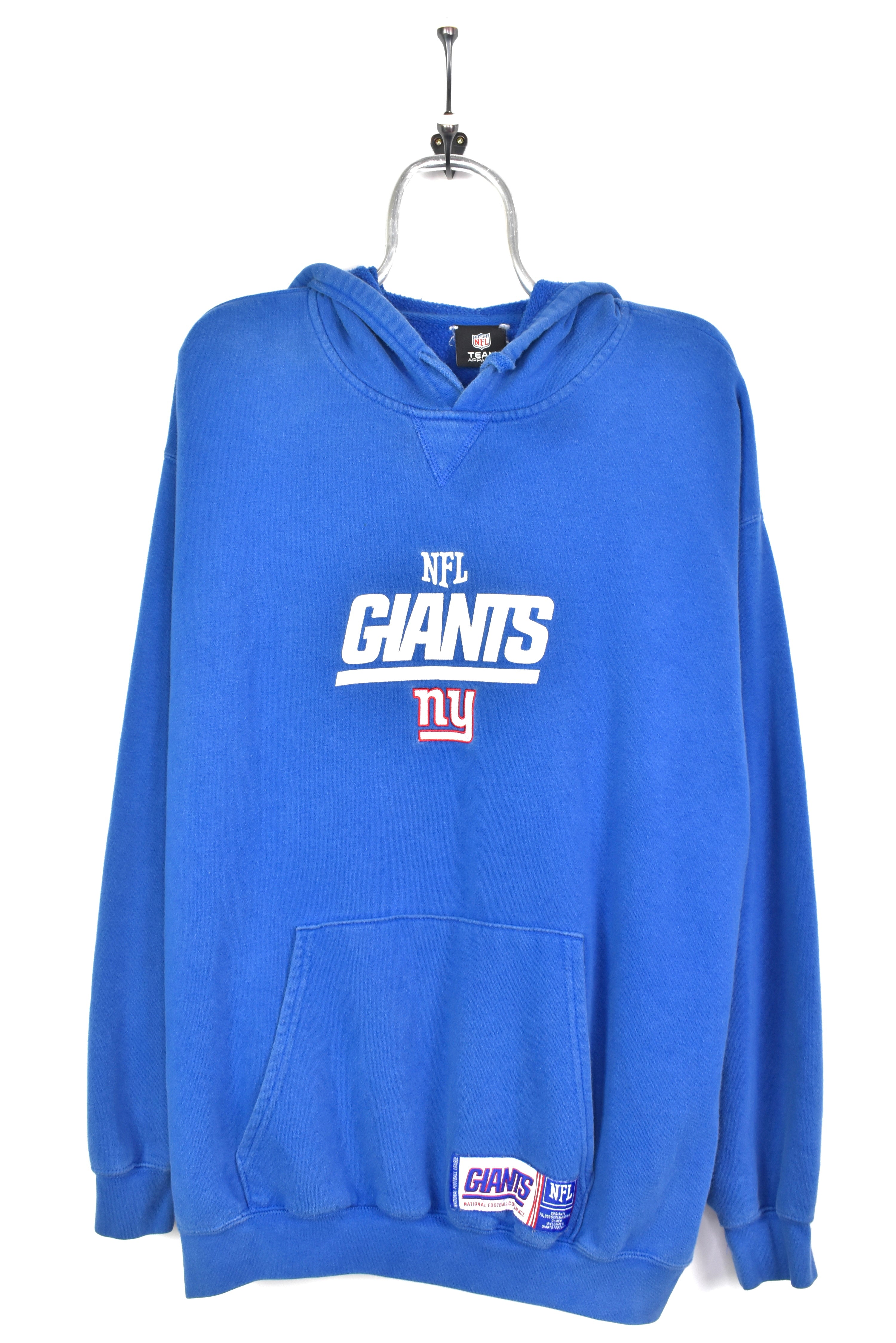 VINTAGE NFL NEW YORK GIANTS EMBROIDERED BLUE HOODIE | XXL PRO SPORT