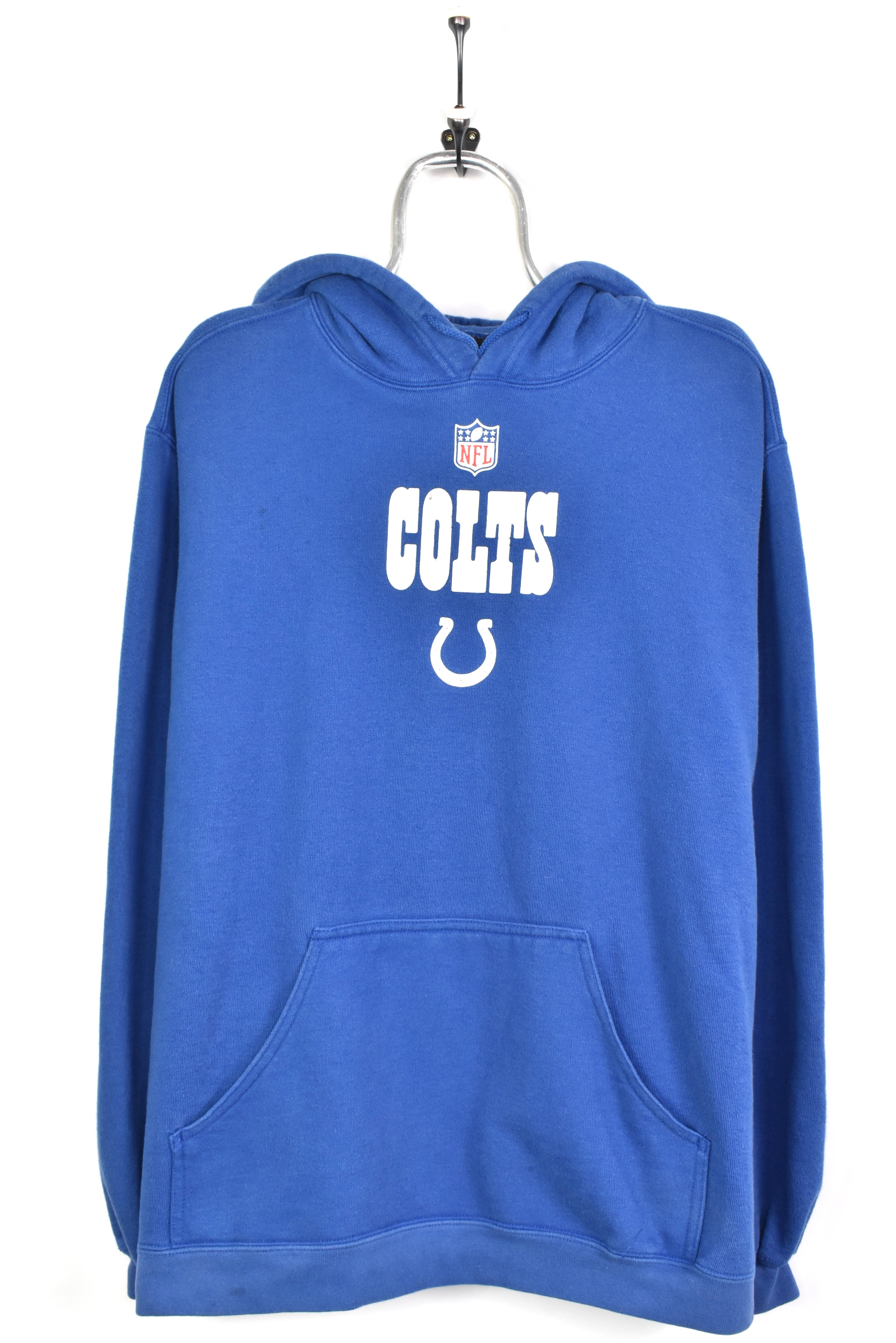 Vintage Indianapolis Colts hoodie, NFL long sleeve graphic sweatshirt - large, blue PRO SPORT