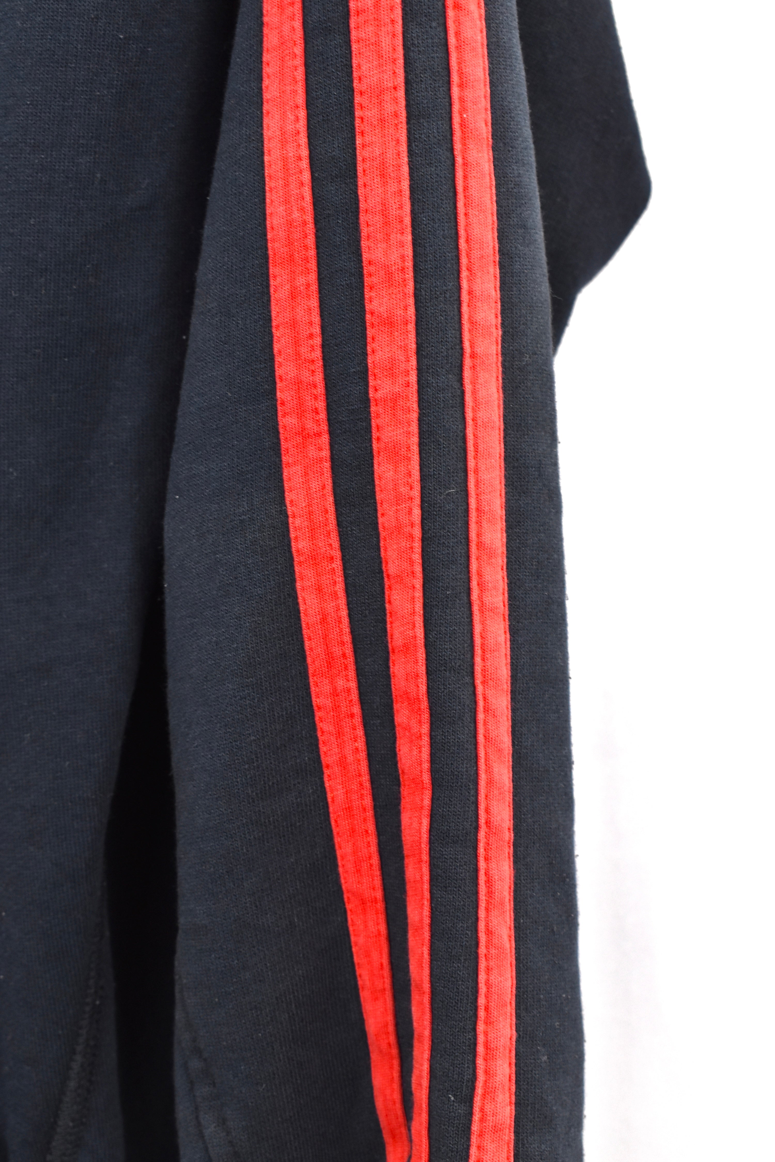 Modern Adidas hoodie, black embroidered sweatshirt - AU XL ADIDAS