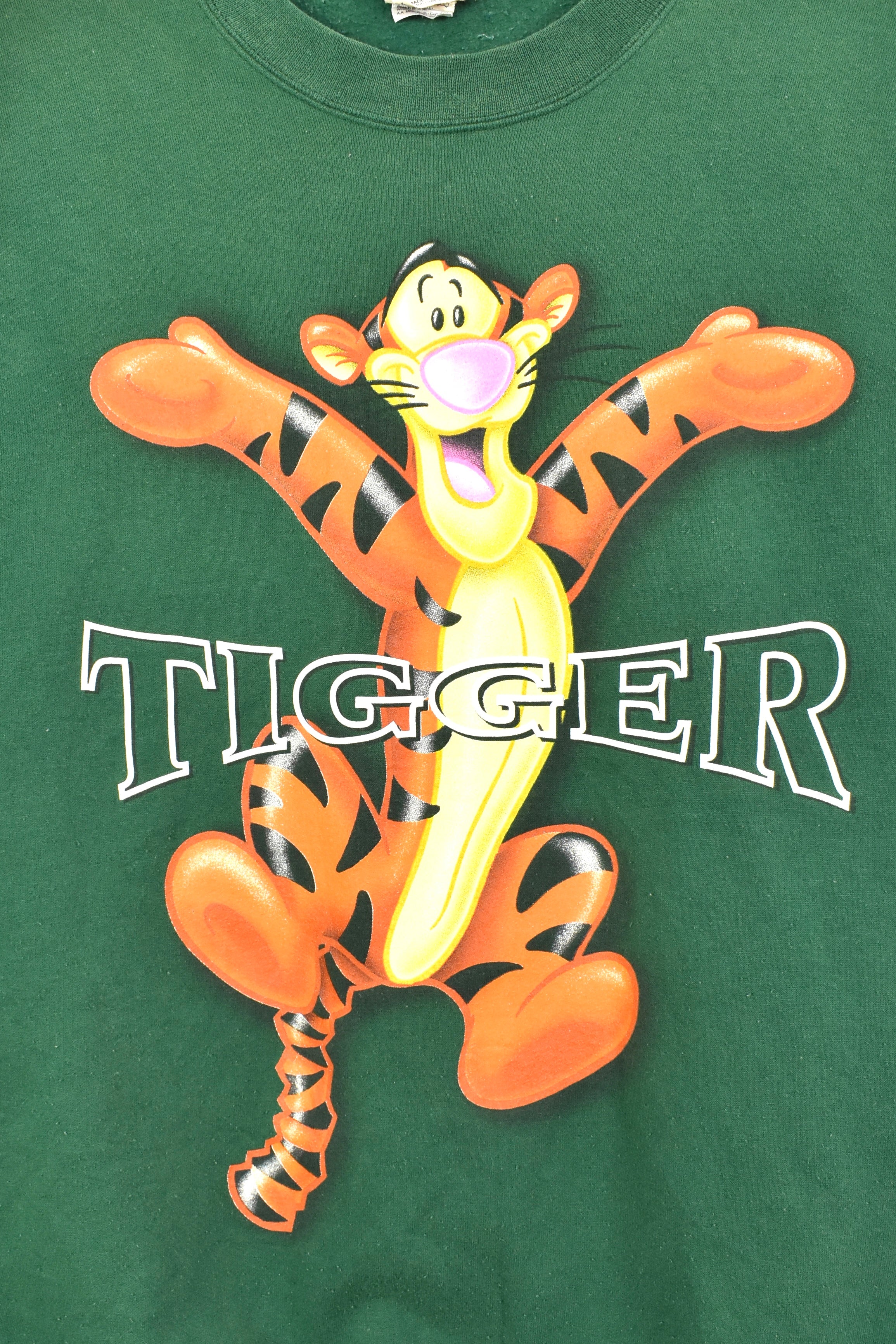 Vintage Tigger sweatshirt, Disney green graphic crewneck - large DISNEY / CARTOON
