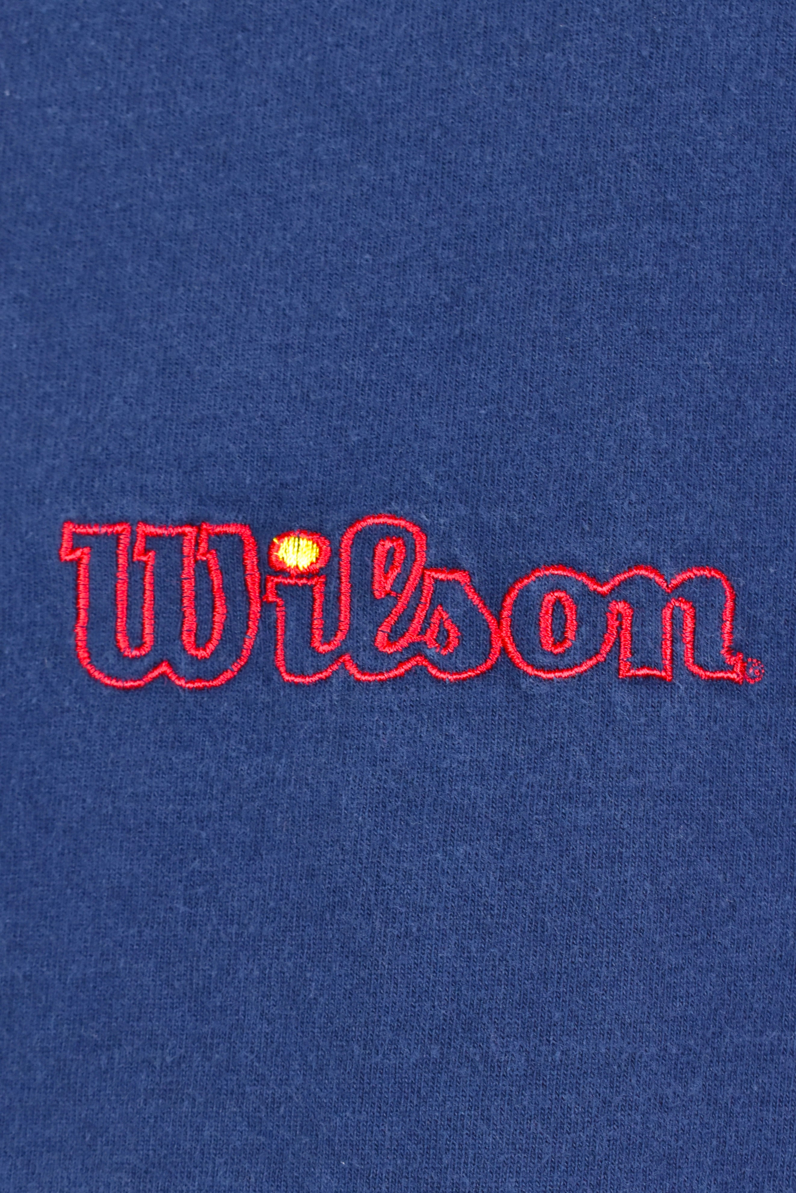 Vintage Wilson shirt, short sleeve embroidered tee - XXL, navy blue WILSON