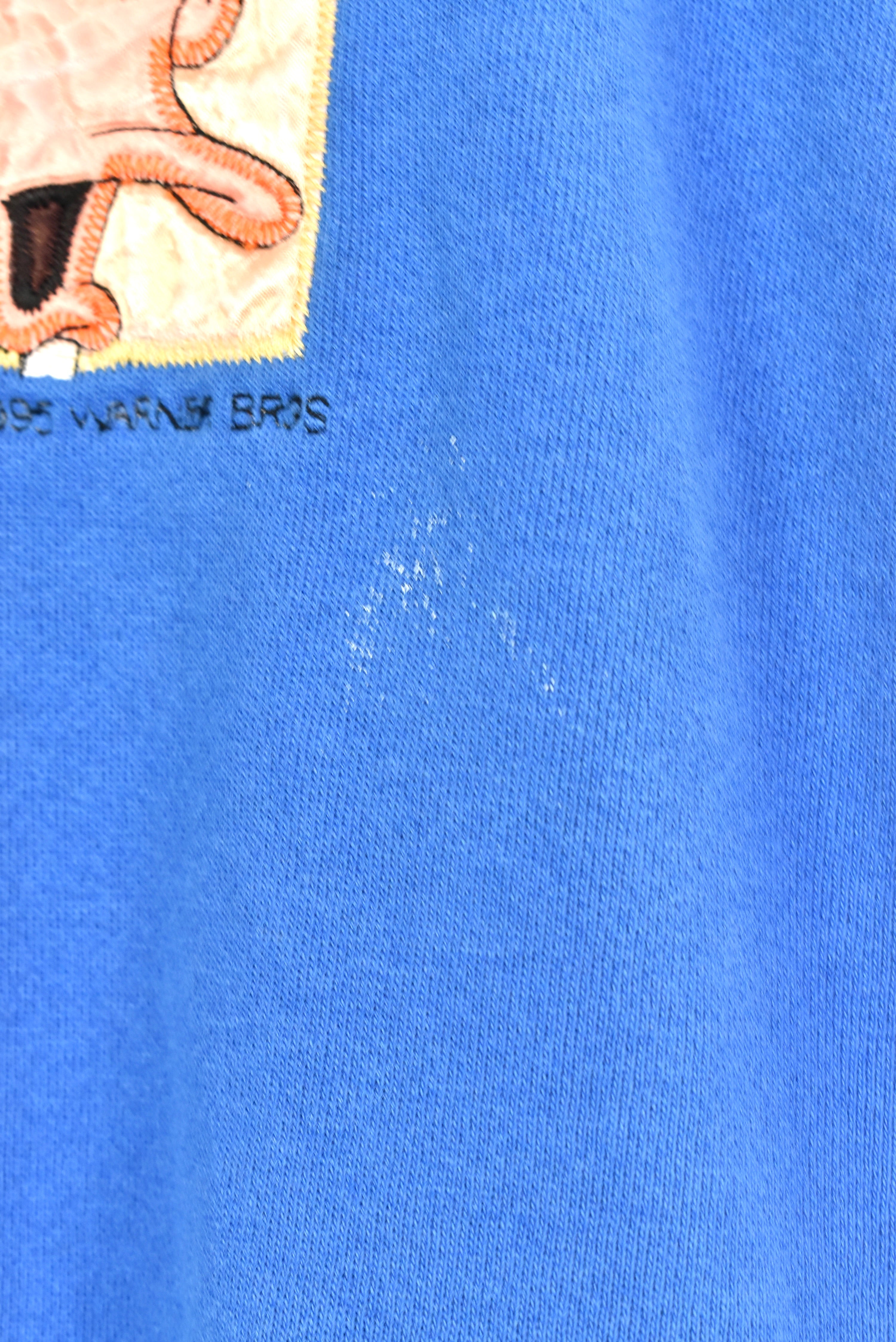 Vintage Daffy Duck sweatshirt, 1995 Warner Bros embroidered crewneck - large, blue DISNEY / CARTOON