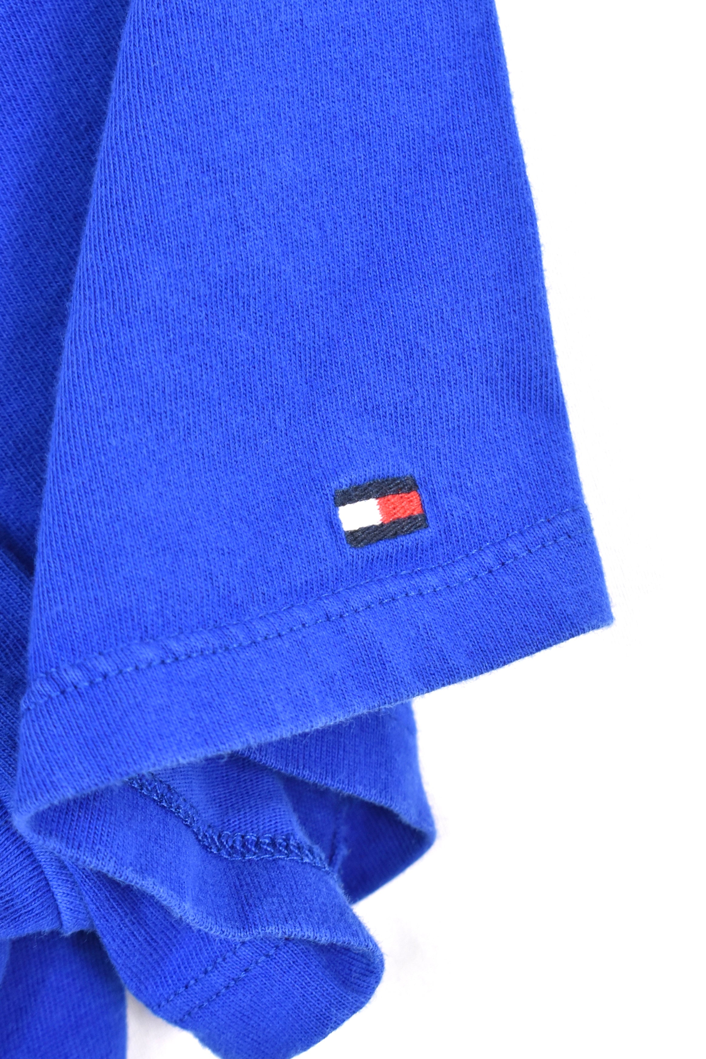 Women's modern Tommy Hilfiger shirt, short sleeve embroidered tee - medium, blue TOMMY HILFIGER