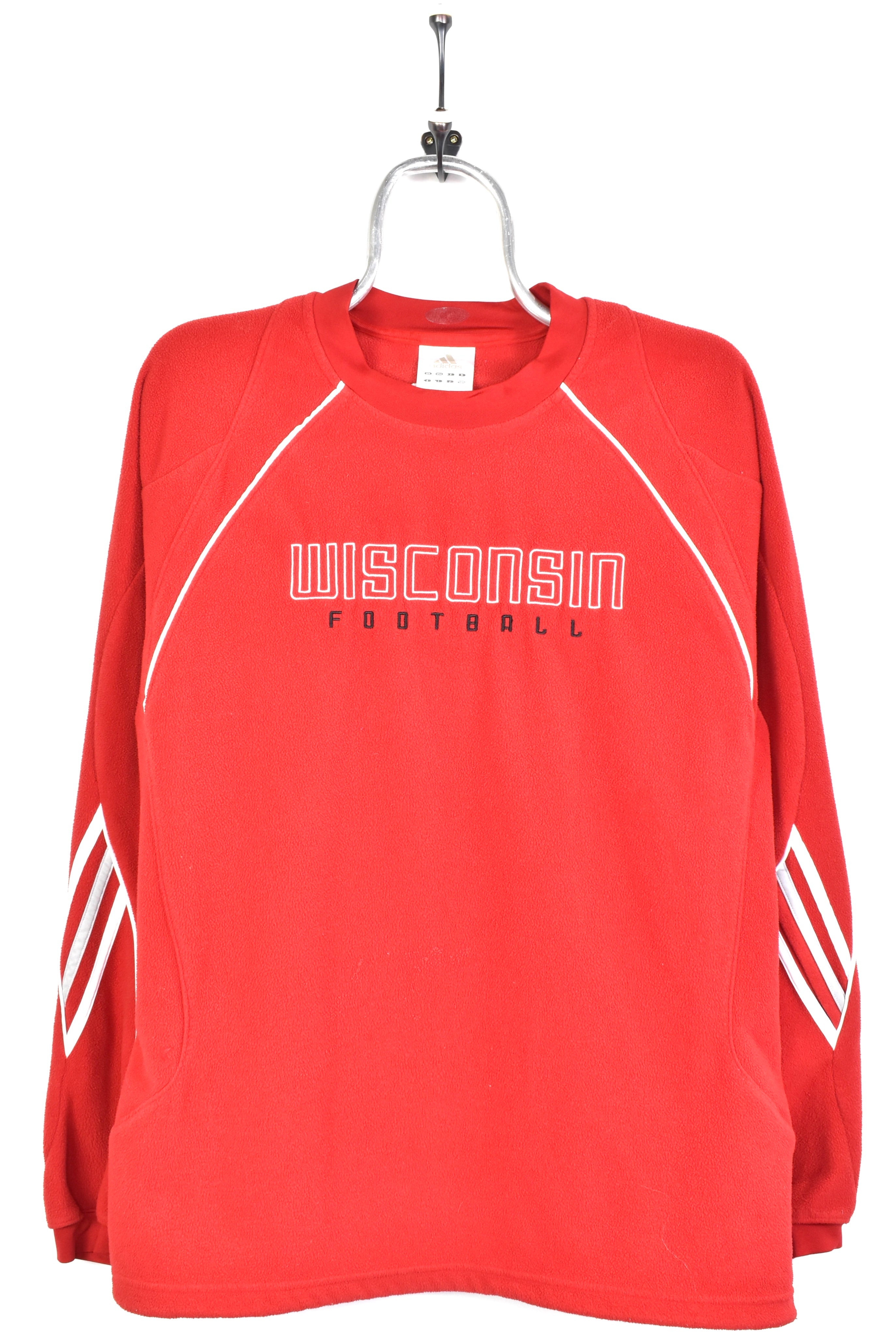 Vintage University of Wisconsin fleece, red embroidered sweatshirt - AU Medium COLLEGE