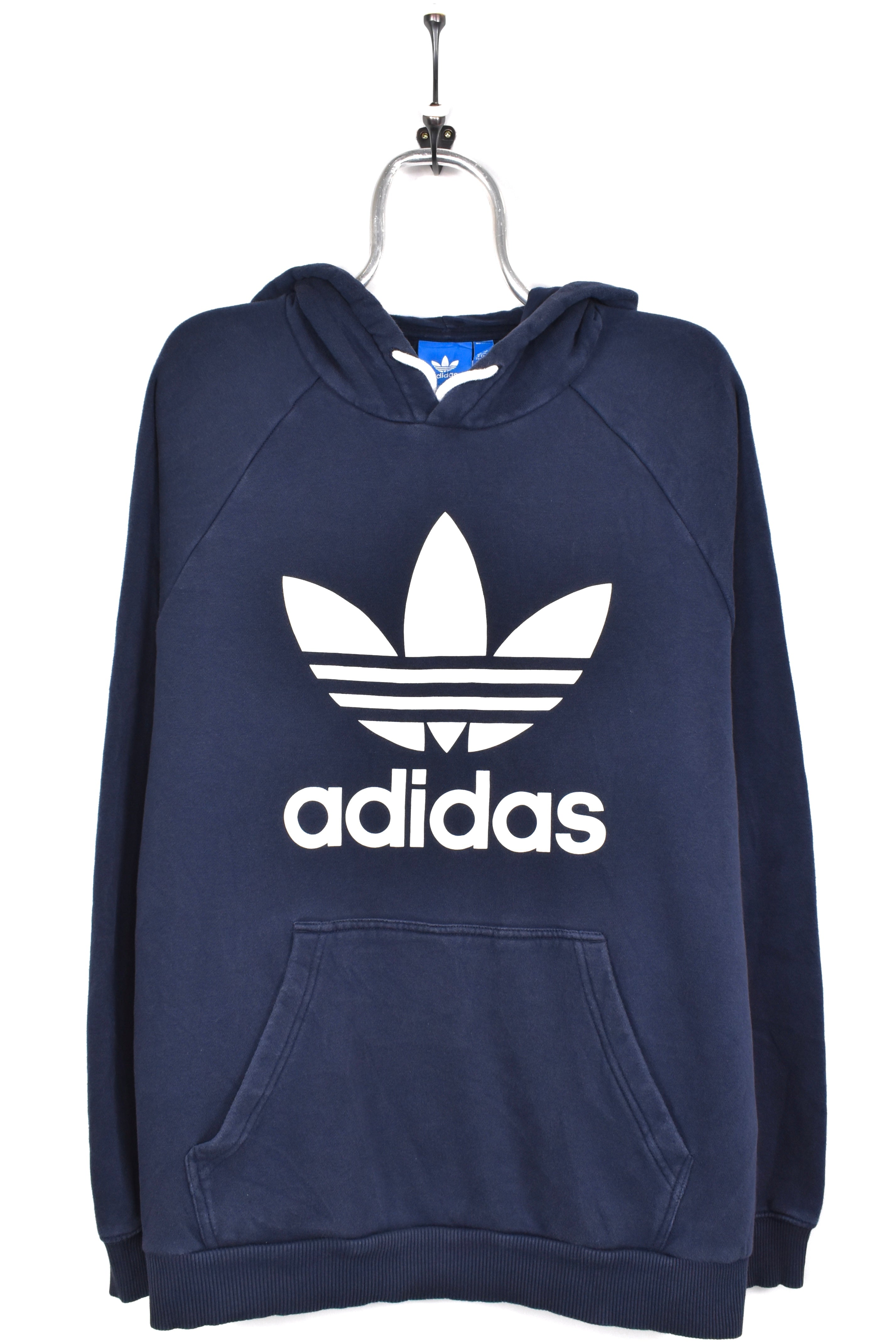 Modern Adidas hoodie, navy blue graphic sweatshirt - AU L ADIDAS