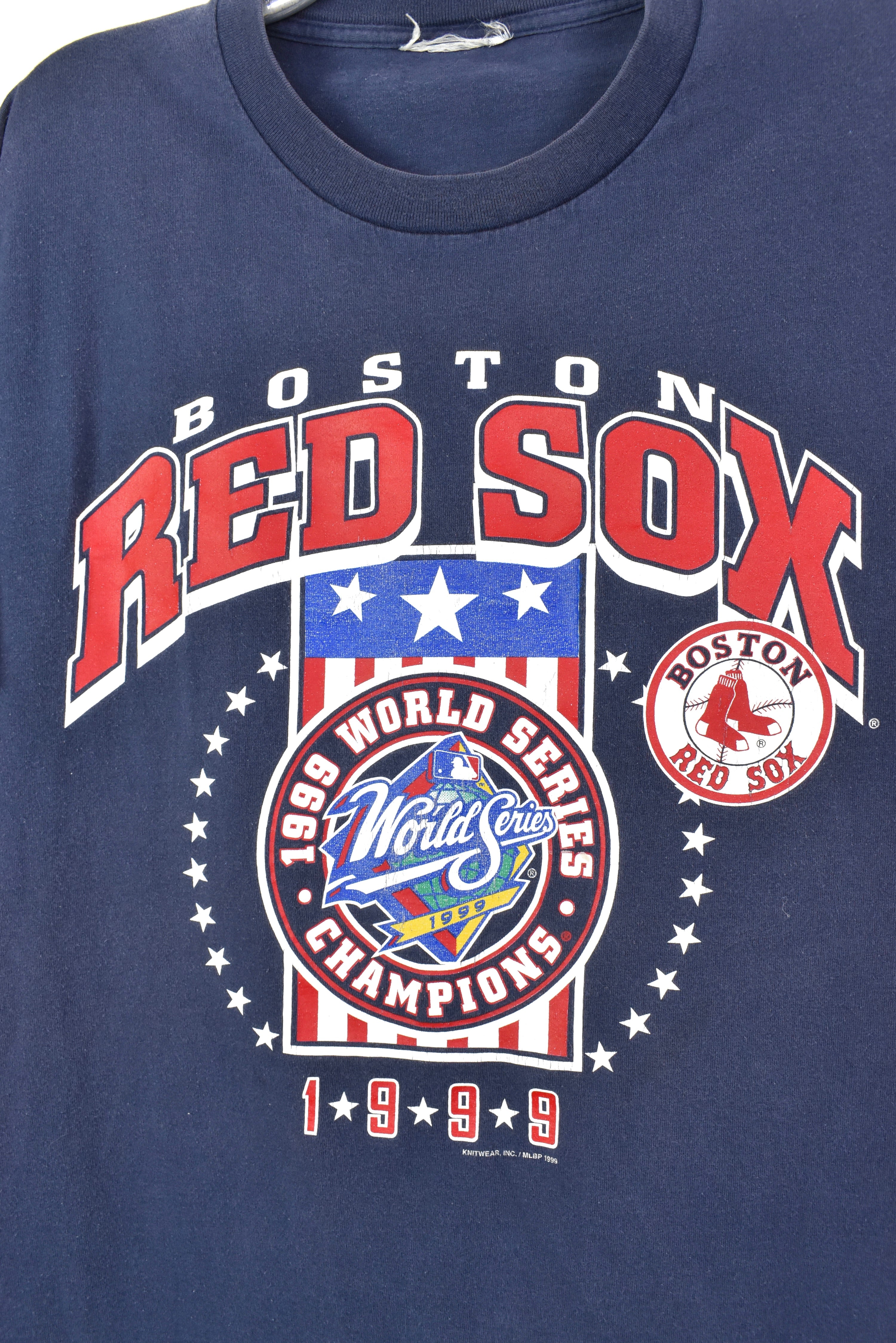 VINTAGE 1999 MLB BOSTON RED SOX NAVY T-SHIRT | LARGE PRO SPORT