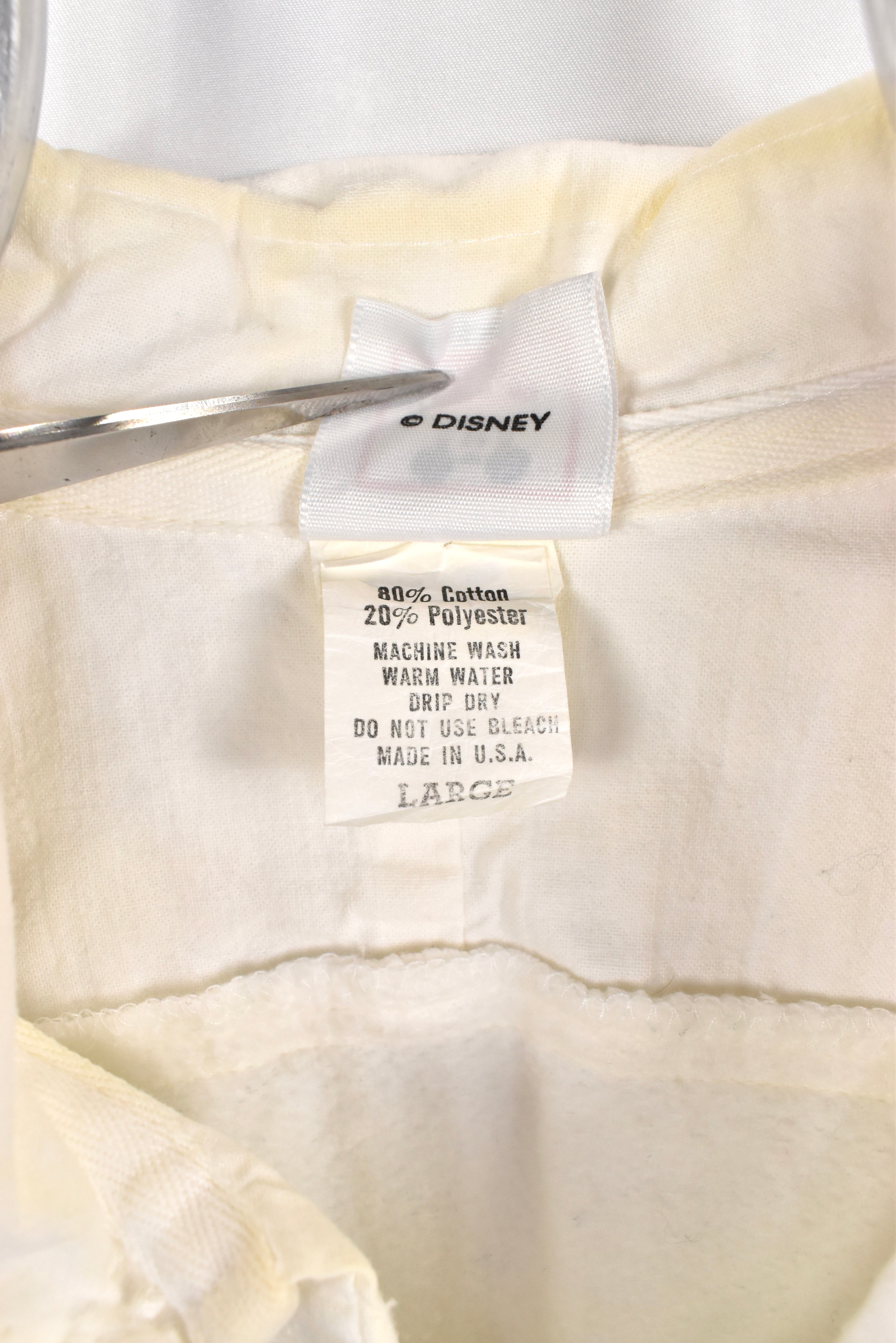 Vintage Disney sweatshirt, white collared jumper - AU M DISNEY / CARTOON