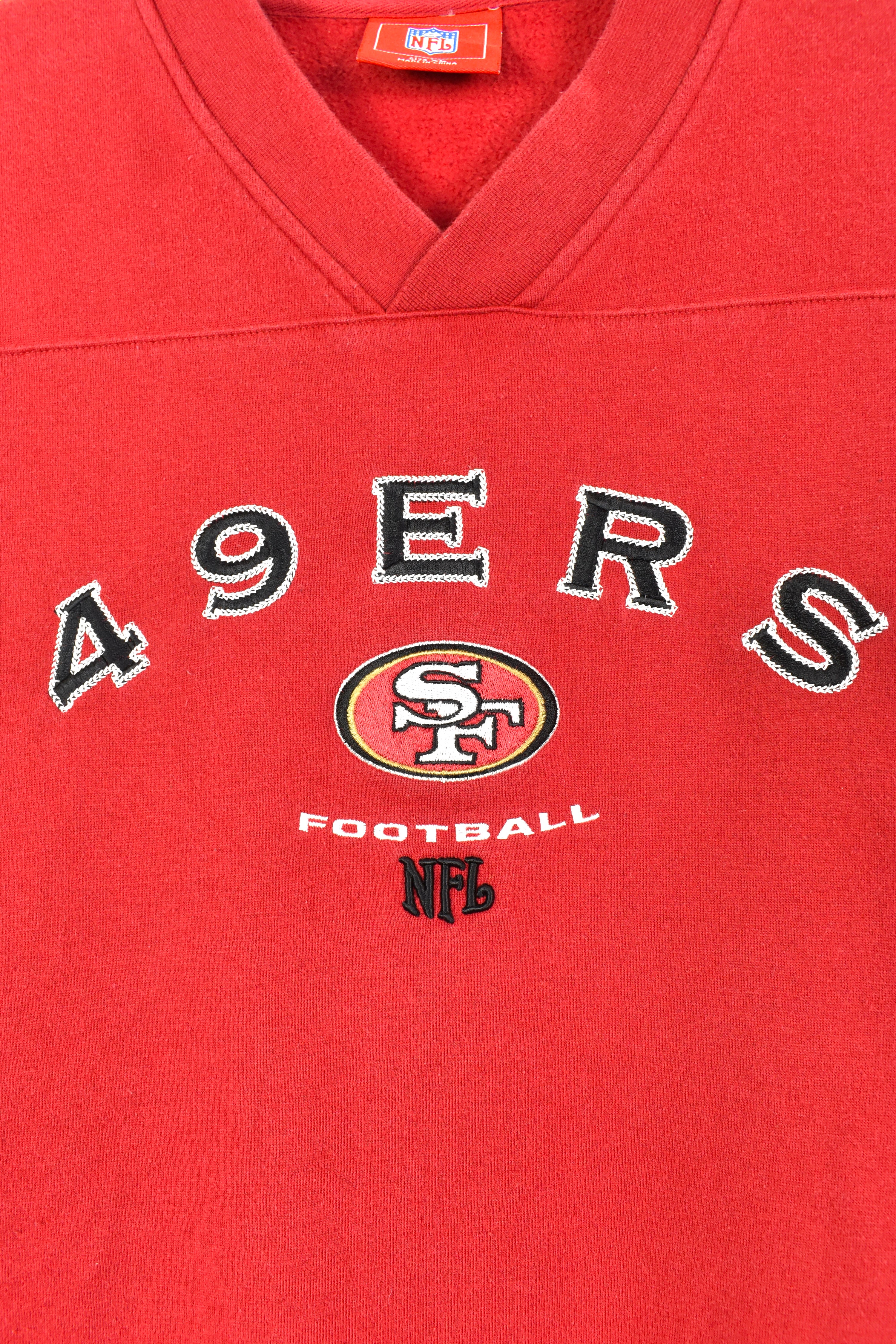 VINTAGE NFL SAN FRANCISCO 49ERS EMBROIDERED RED SWEATSHIRT