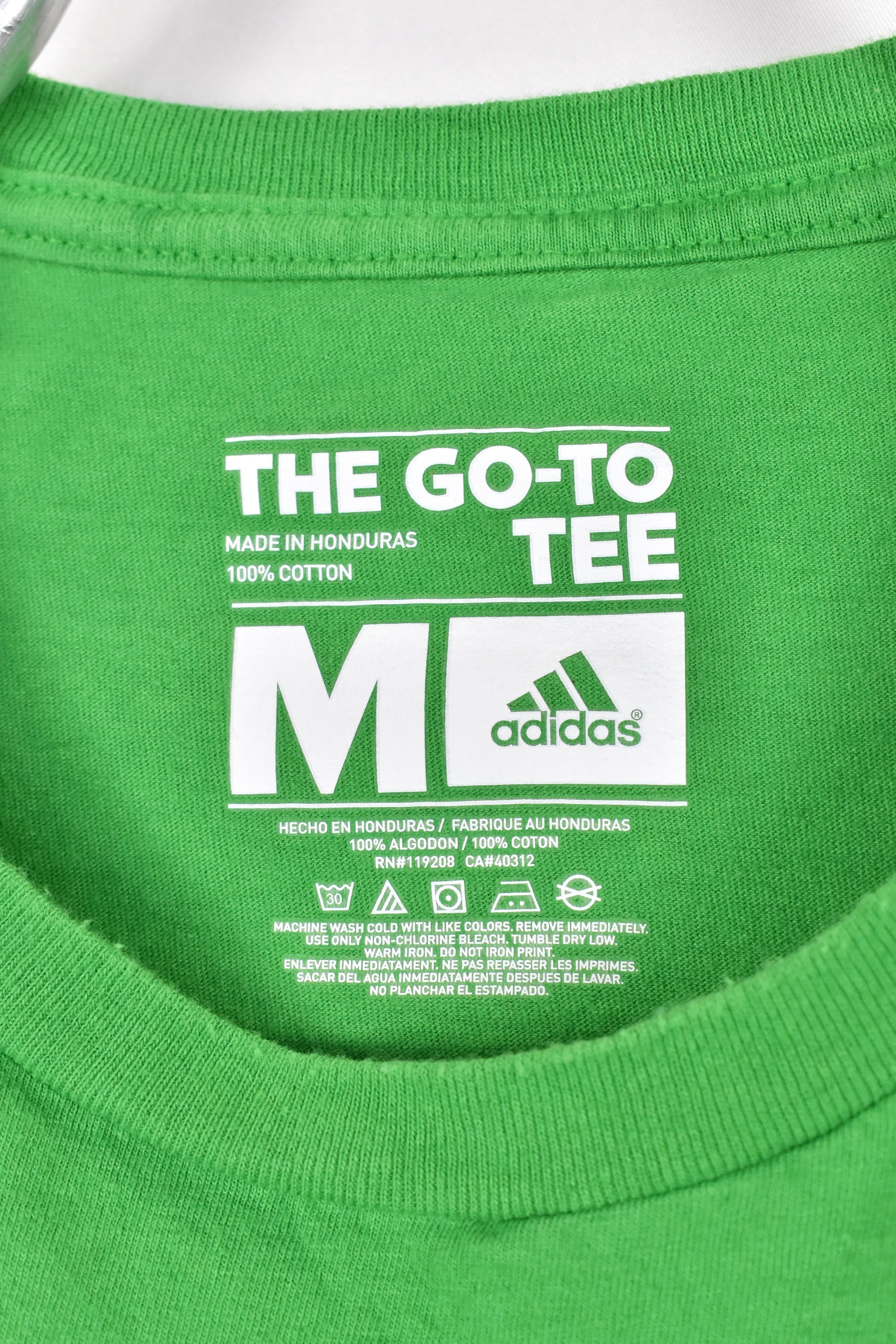 Women's modern Adidas shirt, green graphic tee - AU M ADIDAS