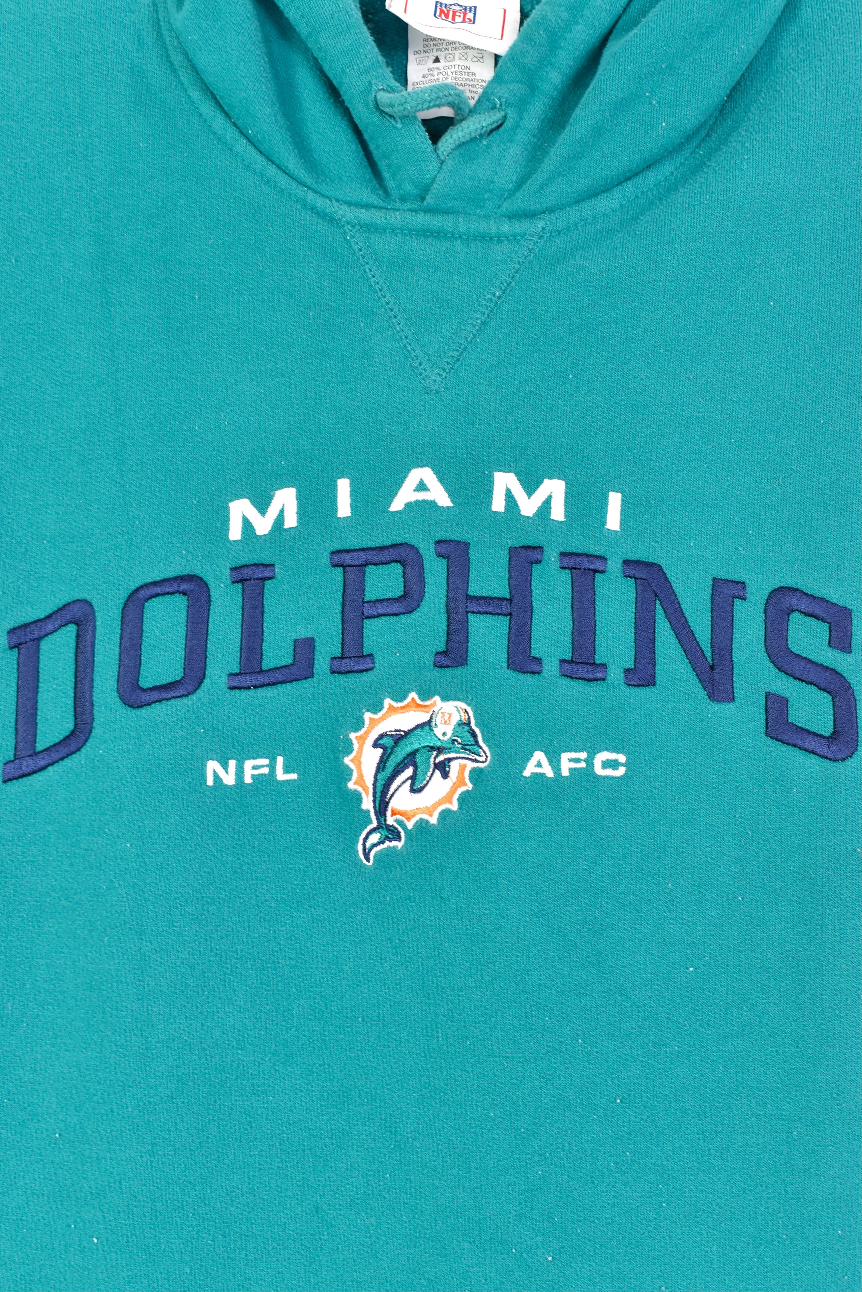 Vintage nfl miami dolphins embroidered green hoodie | large PRO SPORT