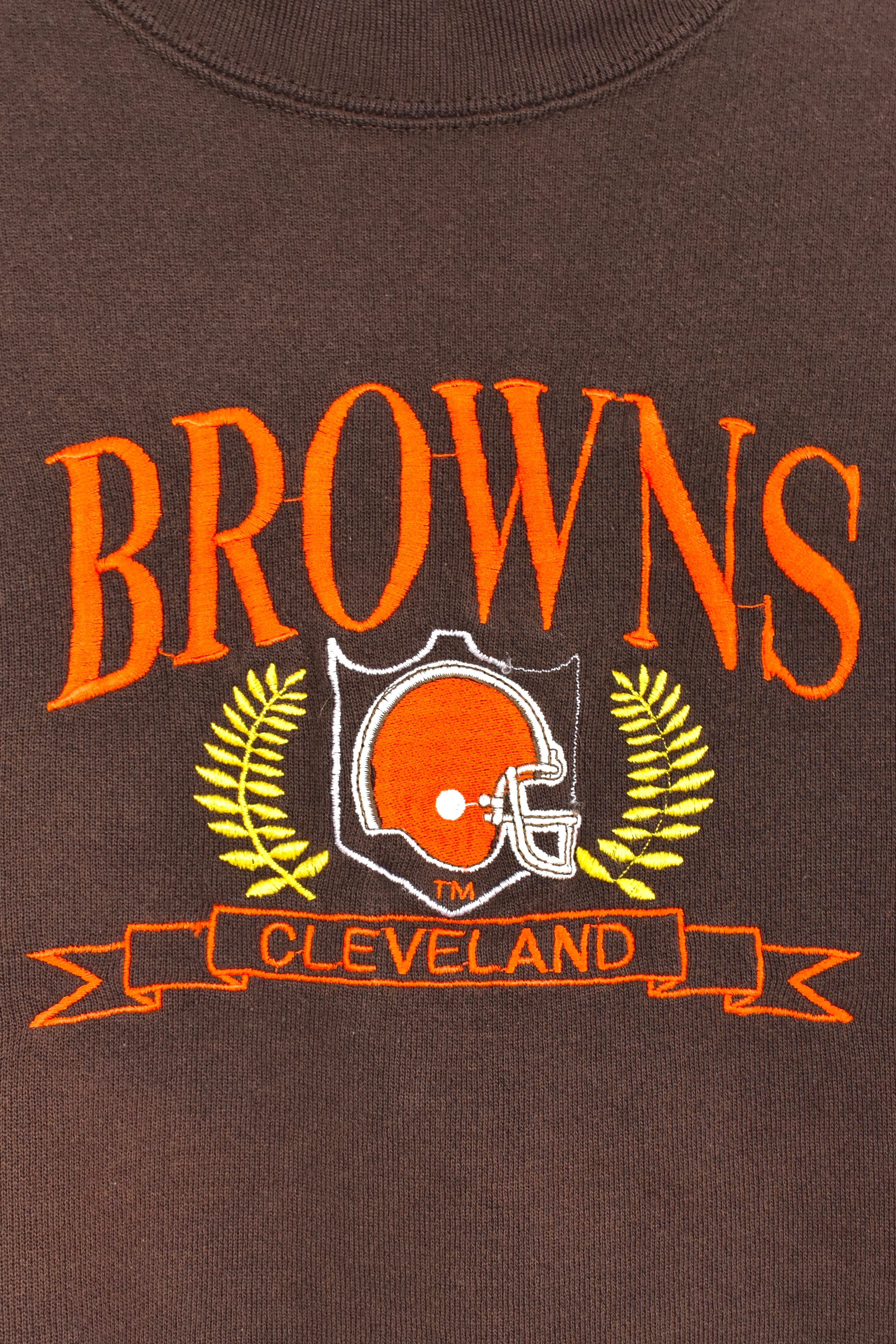 Vintage NFL Cleveland Browns embroidered brown sweatshirt | Large PRO SPORT