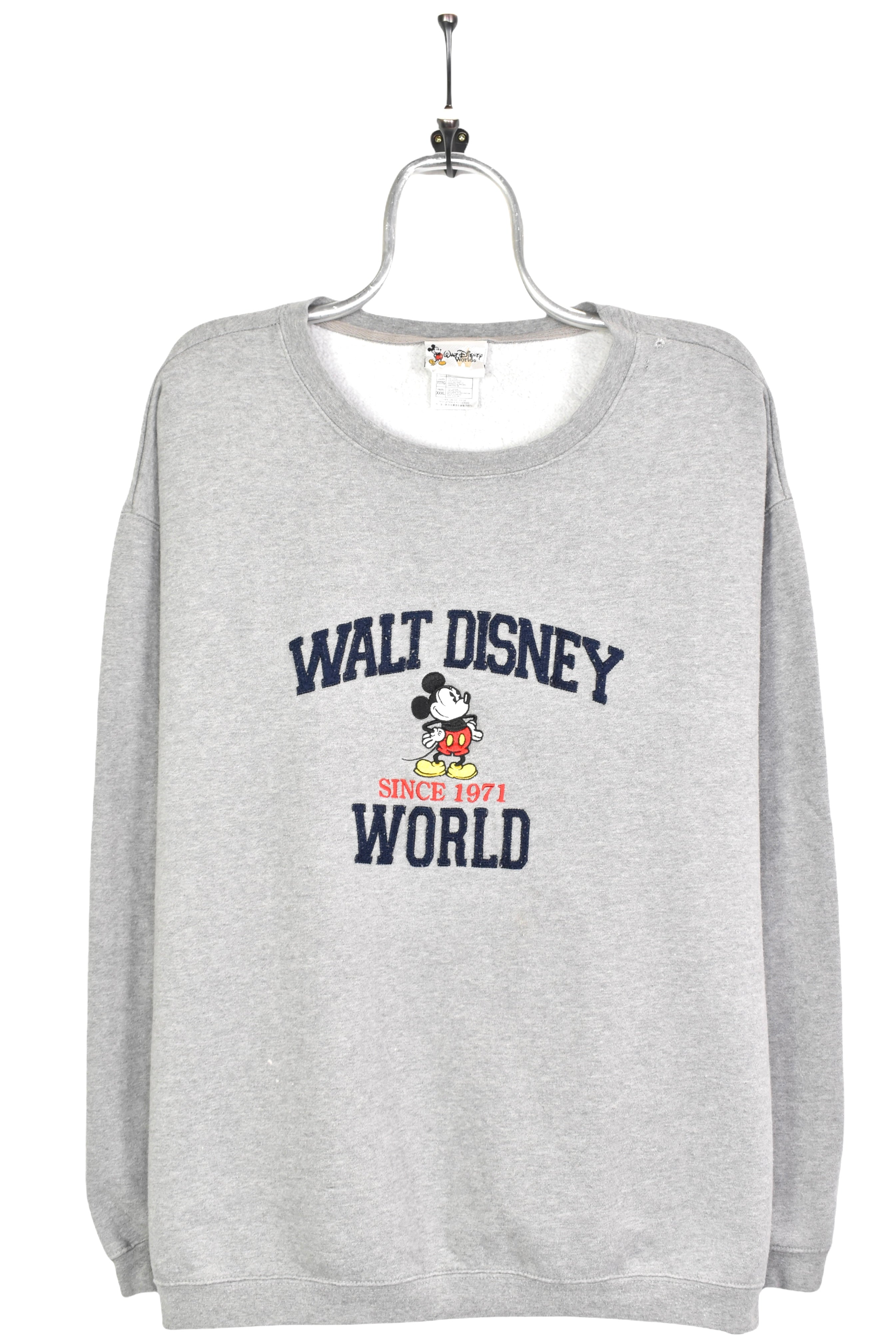 Vintage Disney sweatshirt, Mickey Mouse embroidered crewneck - XXXL, grey DISNEY / CARTOON
