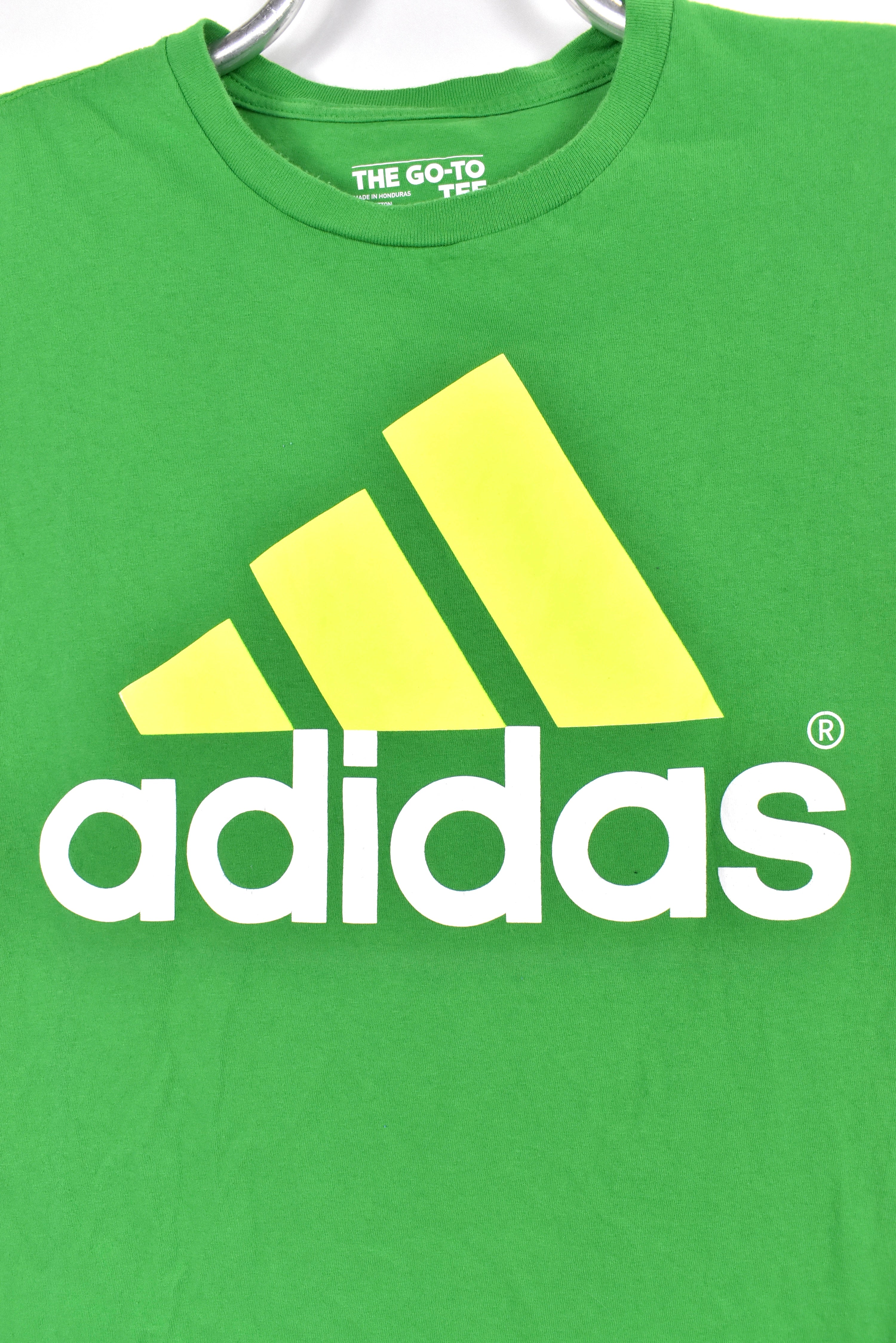 Women's modern Adidas shirt, green graphic tee - AU M ADIDAS