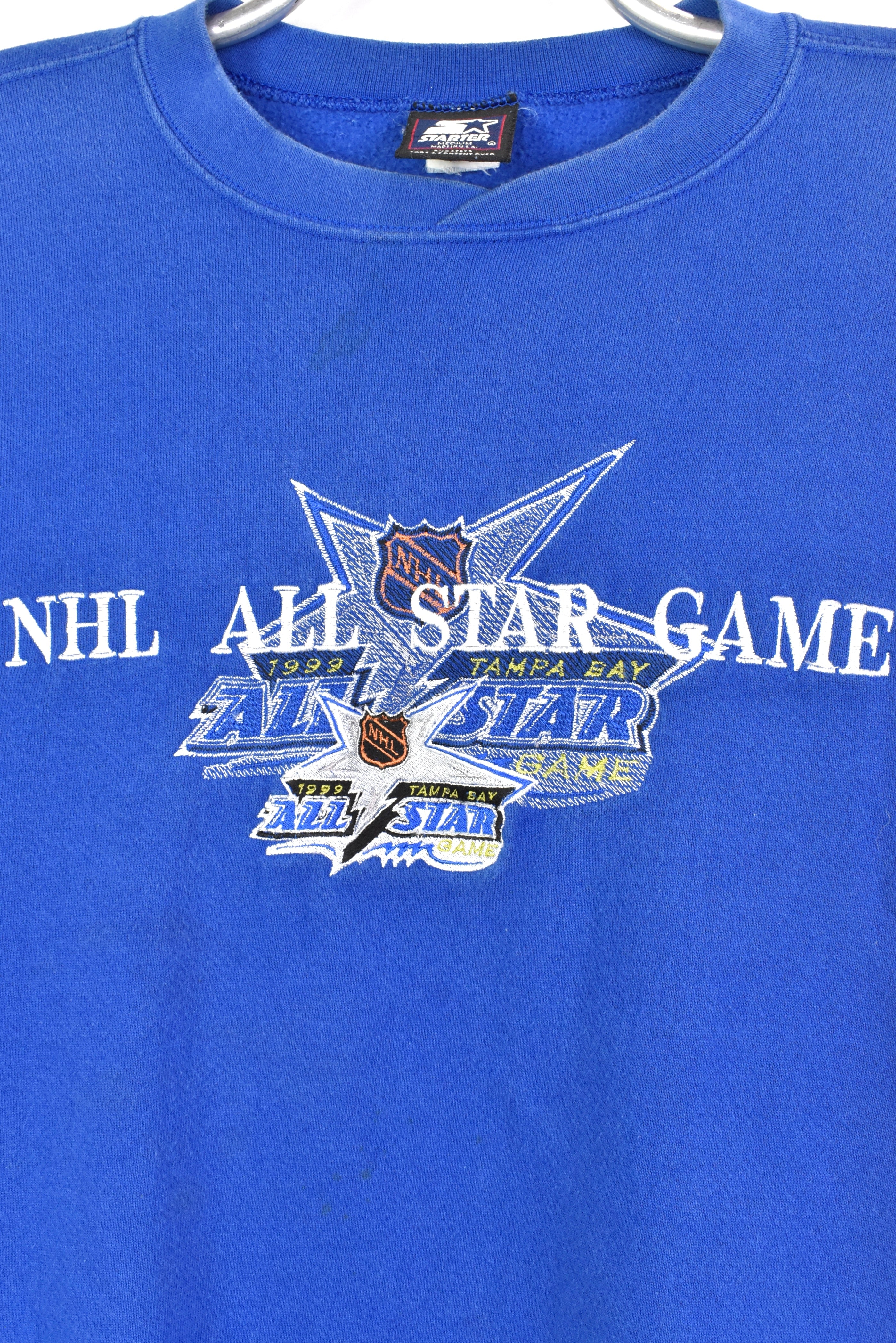 Vintage 1999 NHL Tampa Bay all star game embroidered blue sweatshirt | Large PRO SPORT