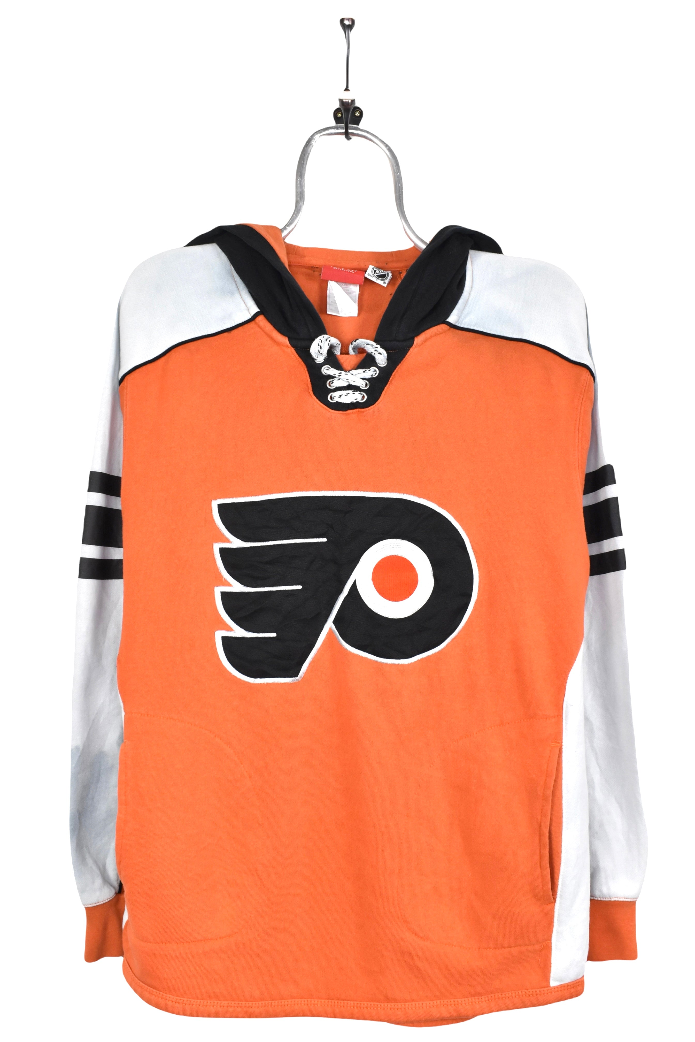 Vintage Philadelphia Flyers hoodie, NHL orange embroidered sweatshirt - AU M