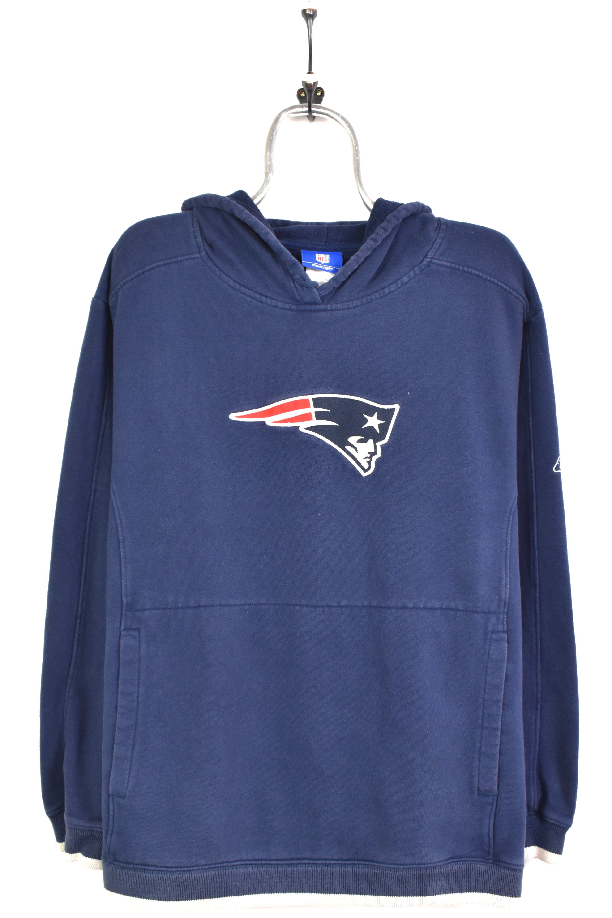 Vintage NFL New England Patriots embroidered navy hoodie | Large PRO SPORT