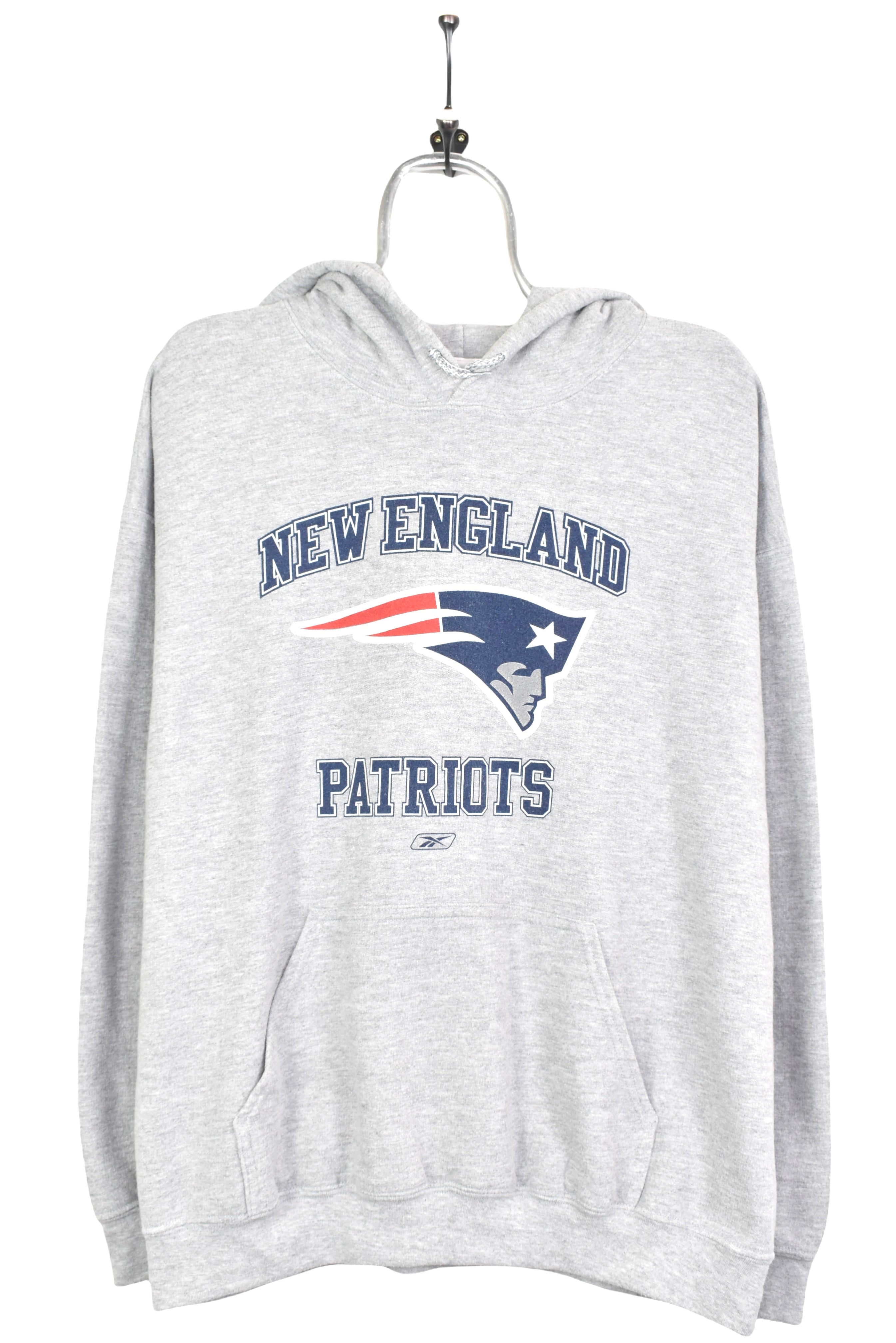 Vintage New England Patriots hoodie, NFL graphic sweatshirt - large, grey PRO SPORT