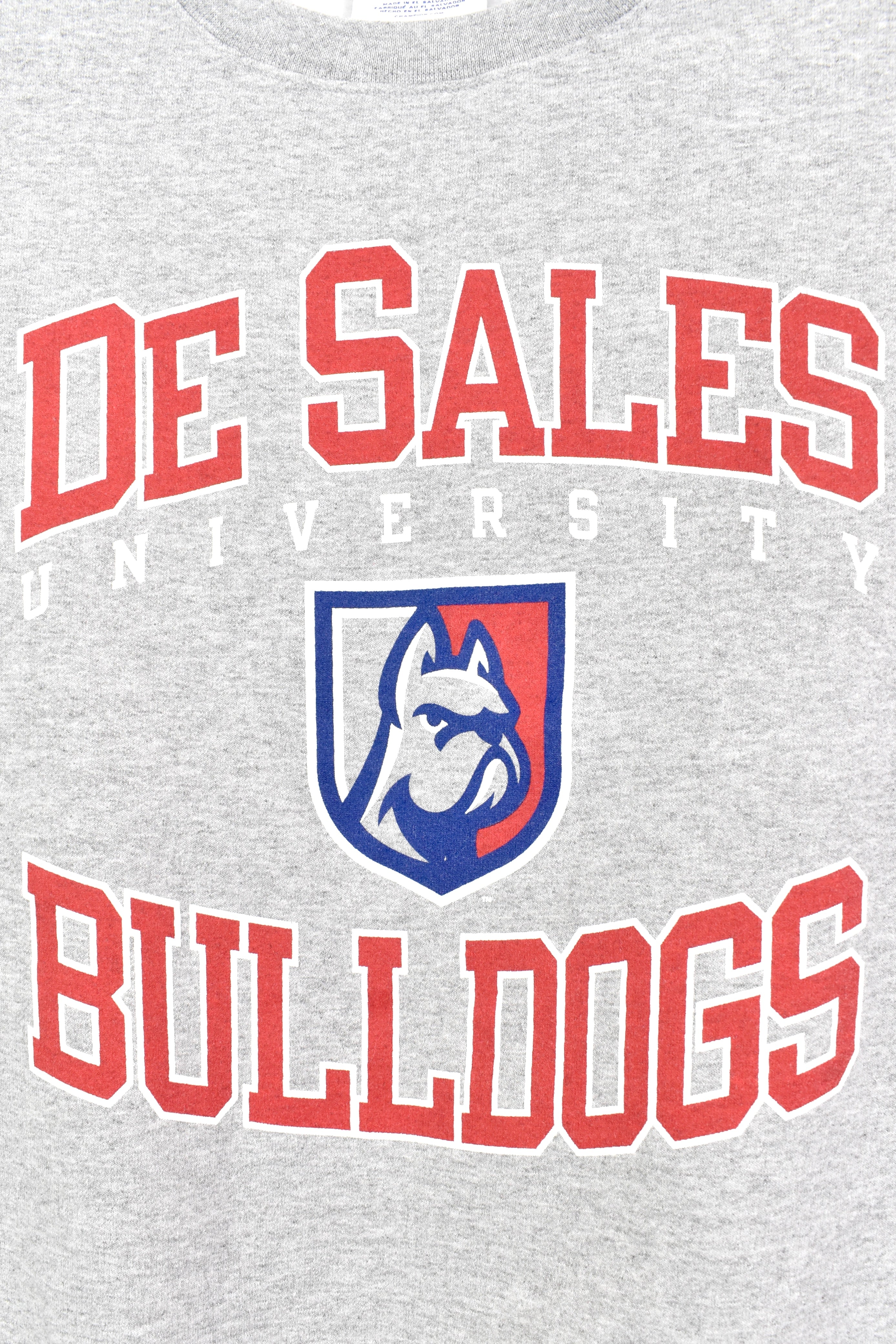 Vintage De Sales University Bulldogs grey sweatshirt | Medium COLLEGE