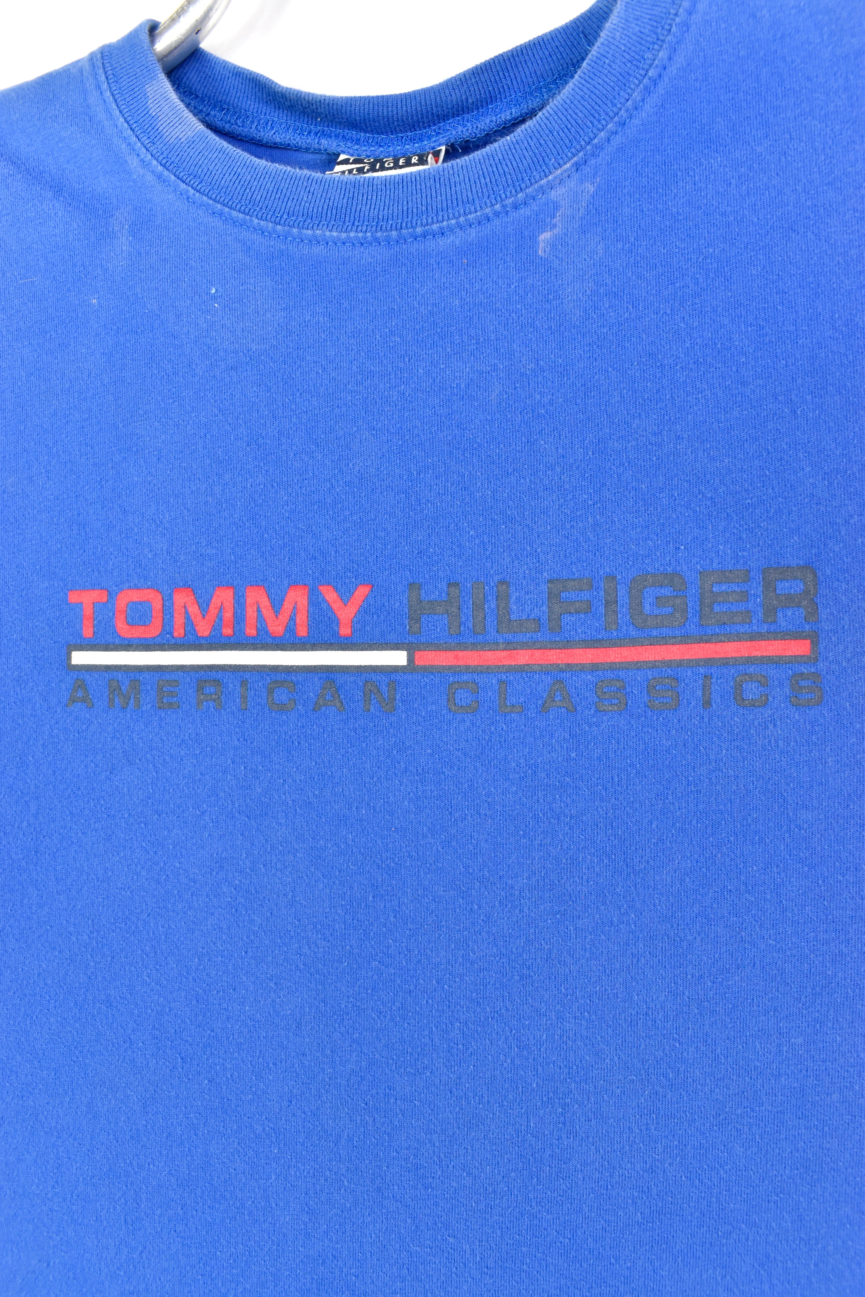VINTAGE WOMEN'S TOMMY HILFIGER BLUE T-SHIRT | SMALL TOMMY HILFIGER