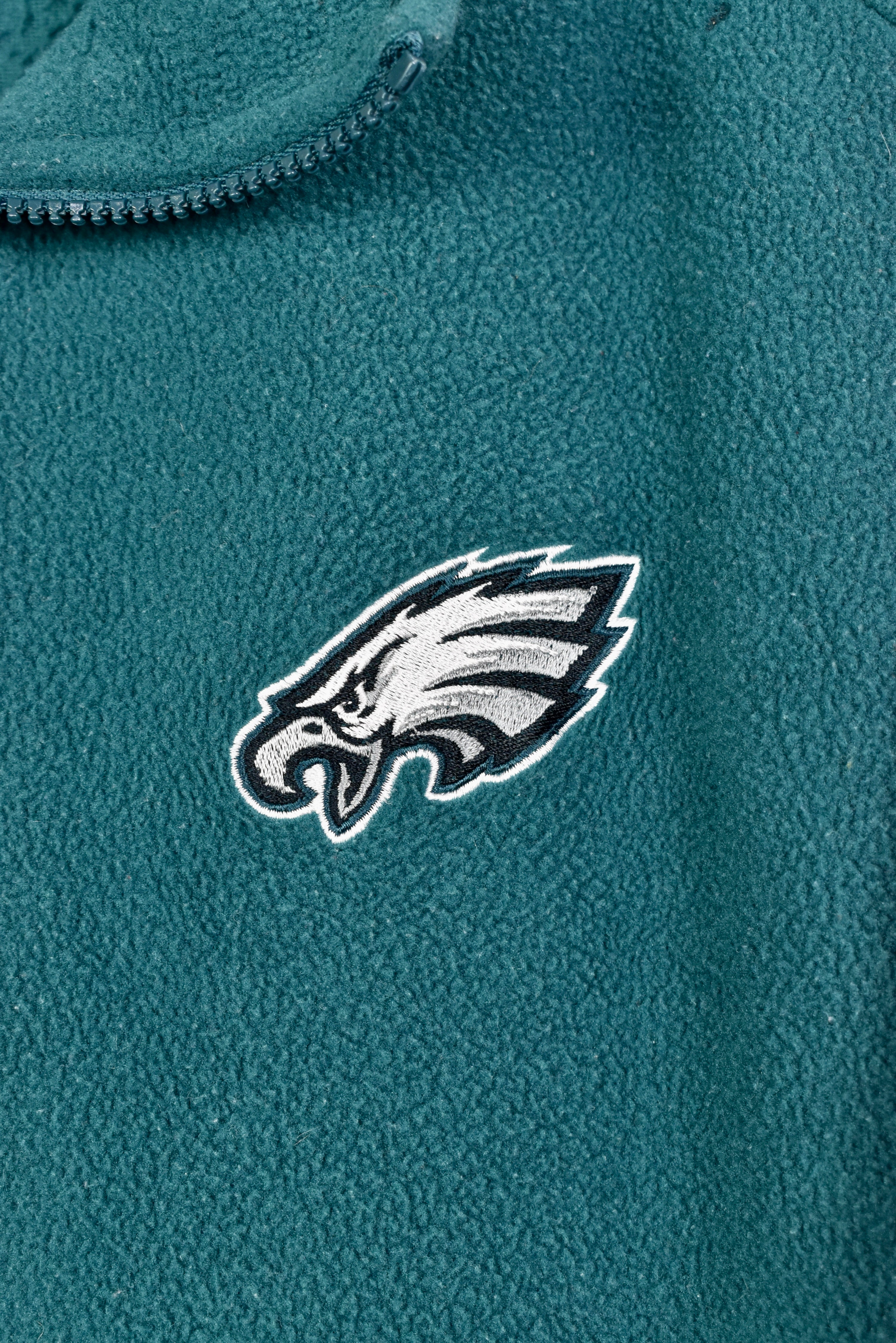 Vintage Philadelphia Eagles fleece, NFL 1/4 zip embroidered sweatshirt - XXXXL, green PRO SPORT