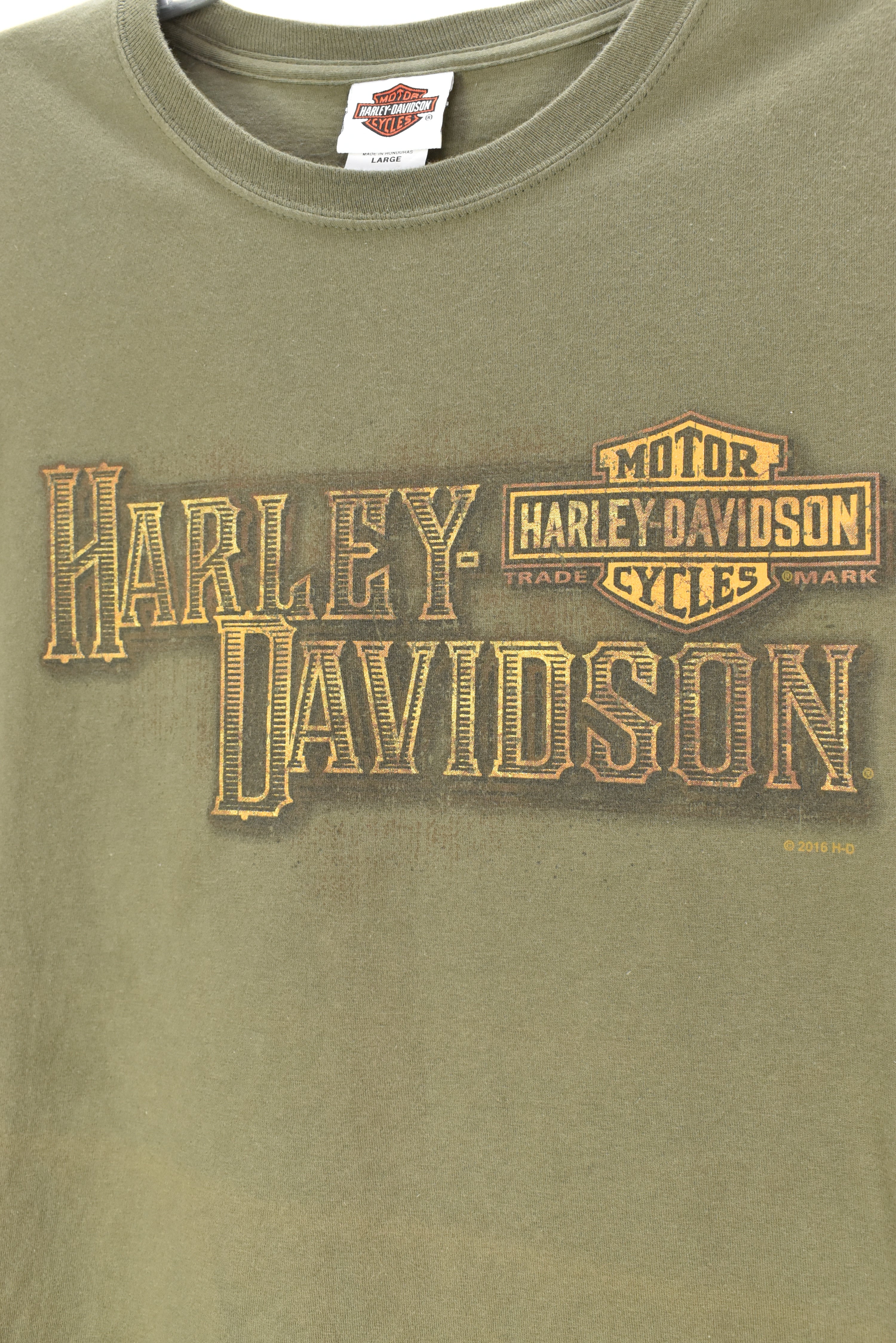HARLEY DAVIDSON GREEN T-SHIRT | LARGE HARLEY DAVIDSON