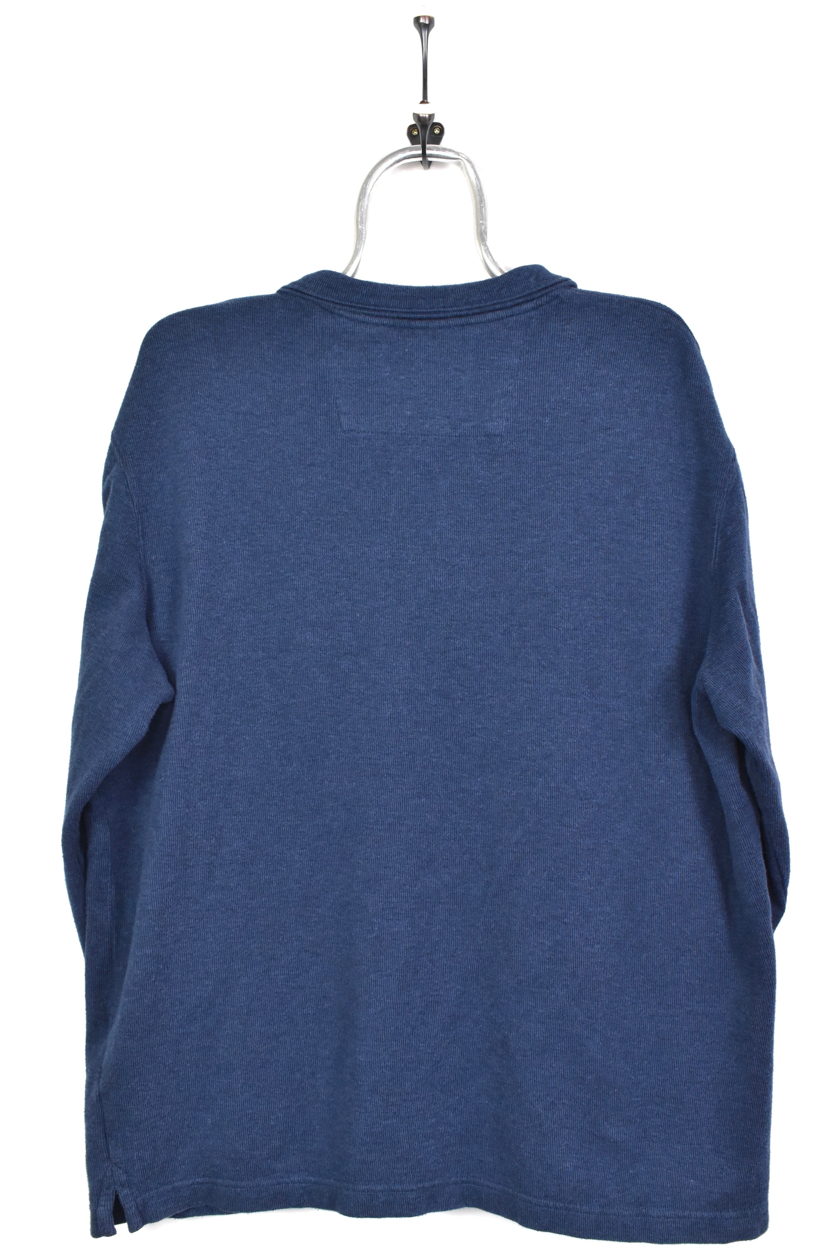 Vintage Ralph Lauren sweatshirt, Chaps embroidered 1/4 zip jumper - large, navy blue RALPH LAUREN