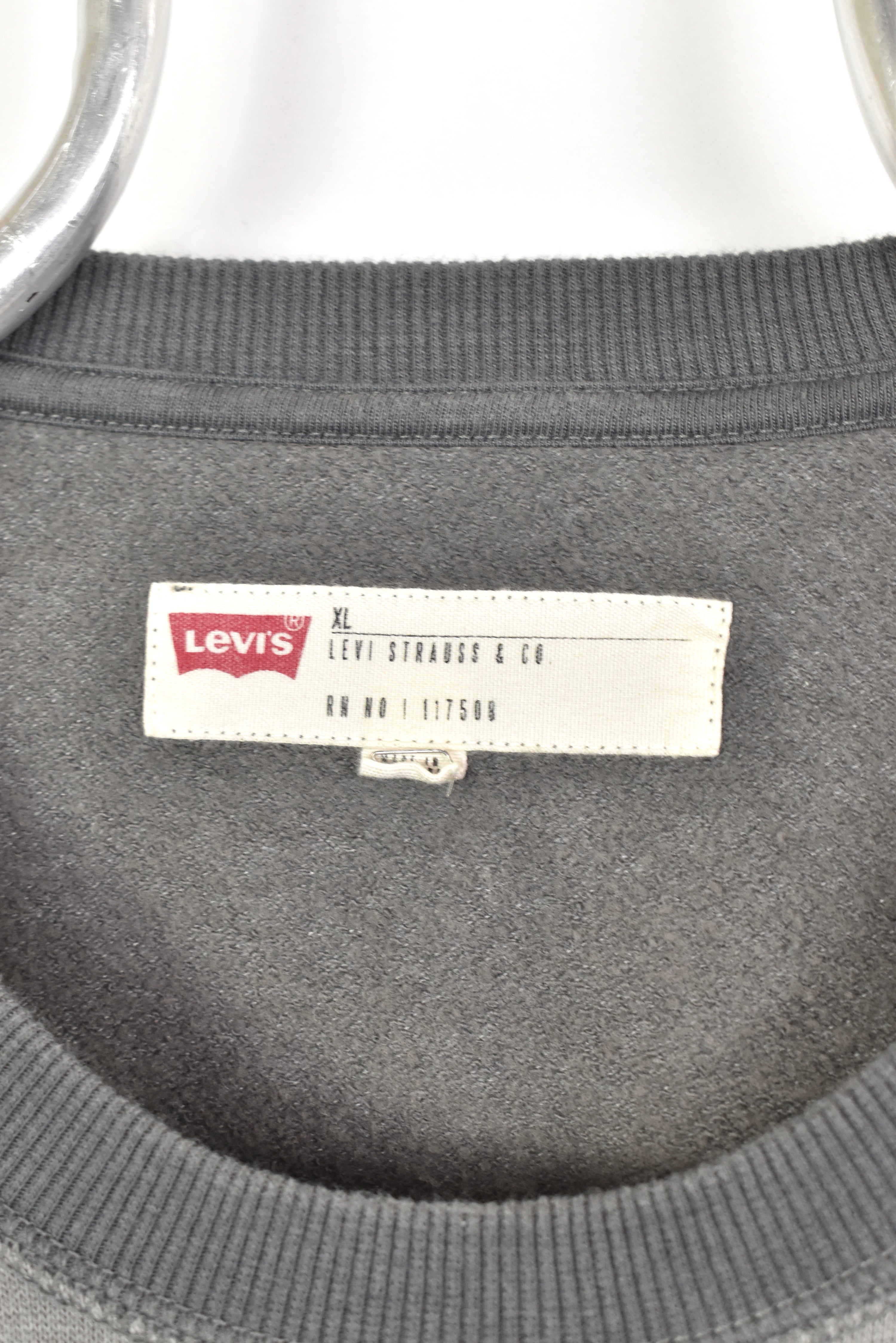 Modern Levi's sweatshirt, long sleeve graphic crewneck - XL, grey LEVIS