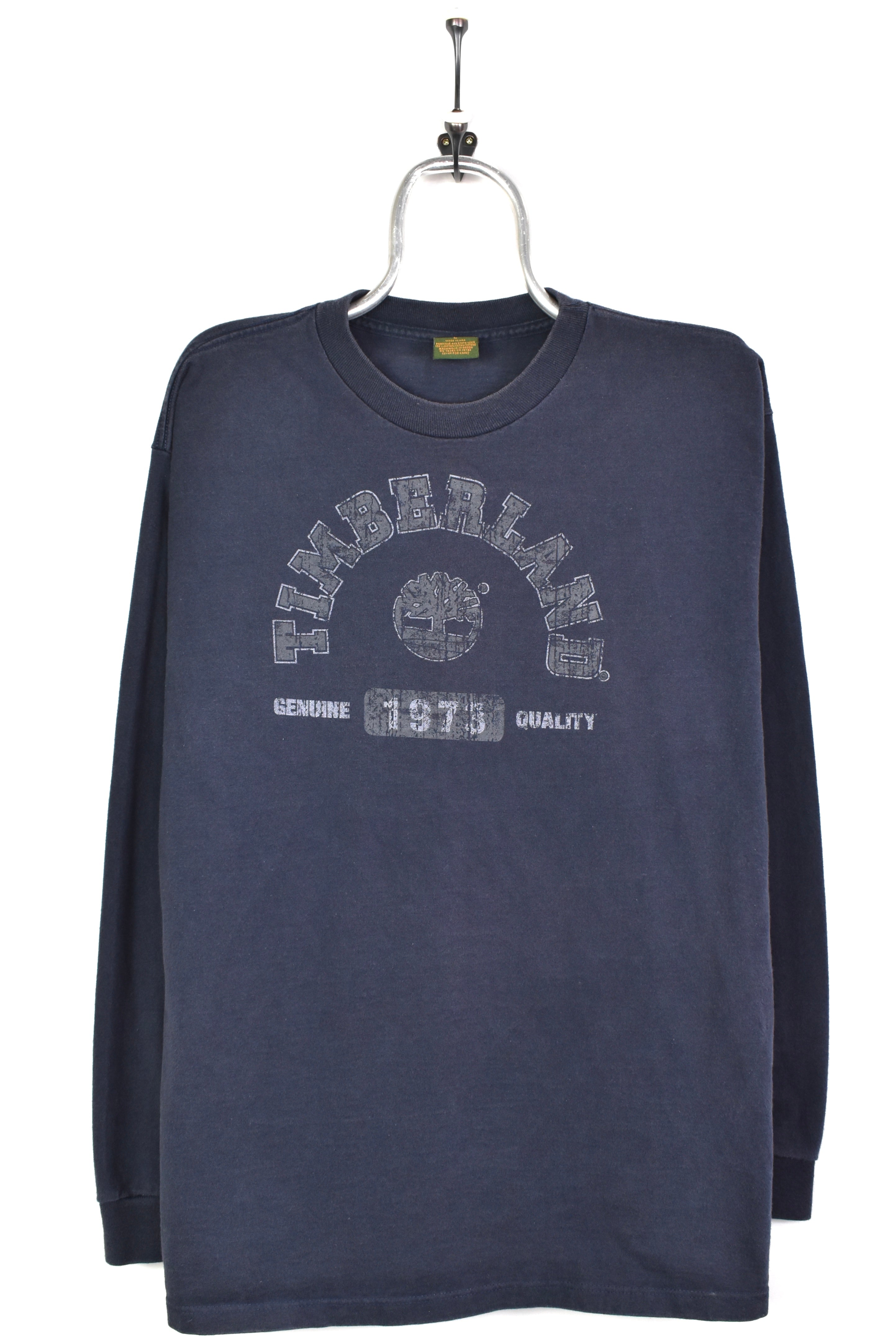 Vintage Timberland shirt, long sleeve navy blue graphic tee - AU L TIMBERLAND