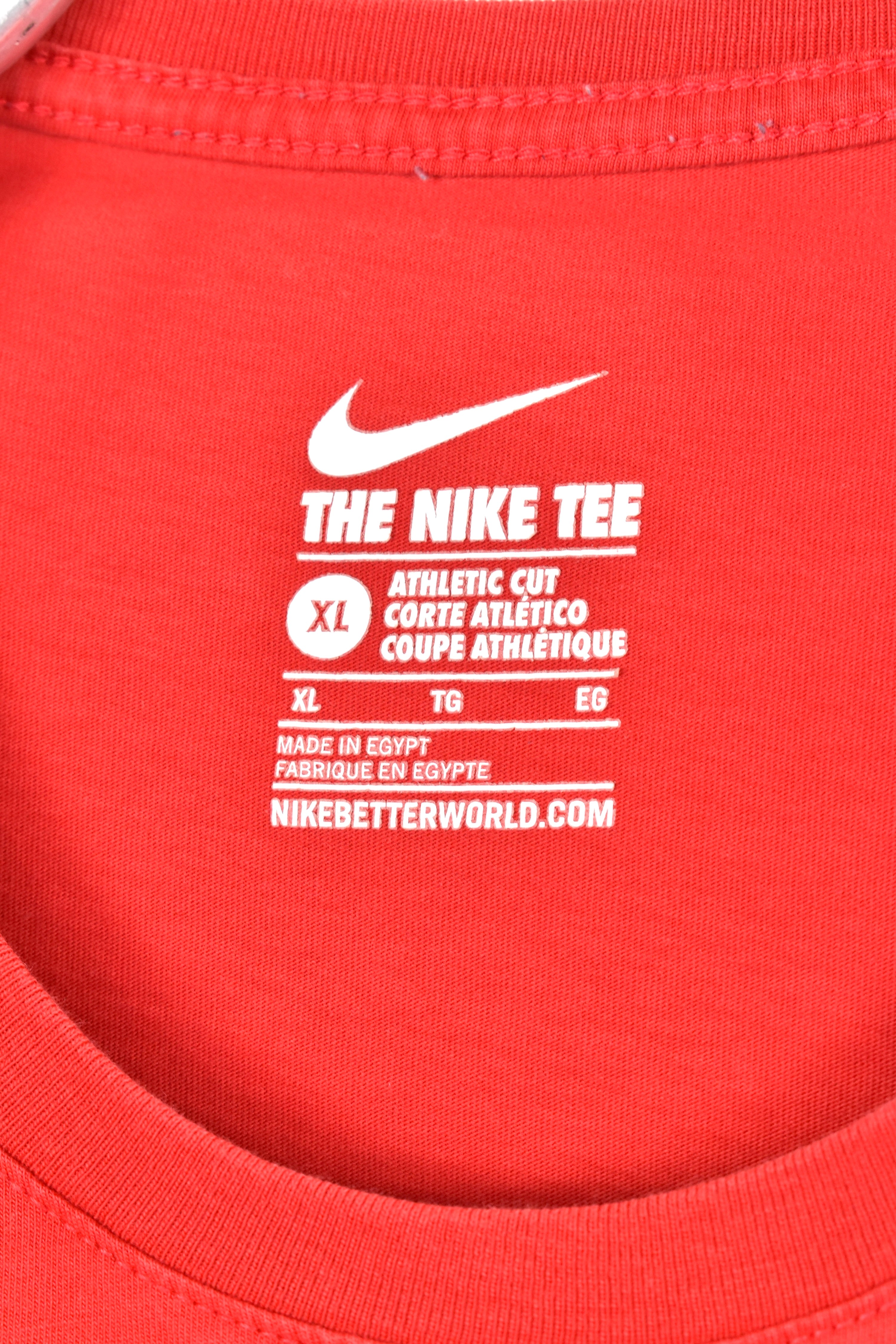 Modern Nike shirt, red graphic tee - AU XL NIKE