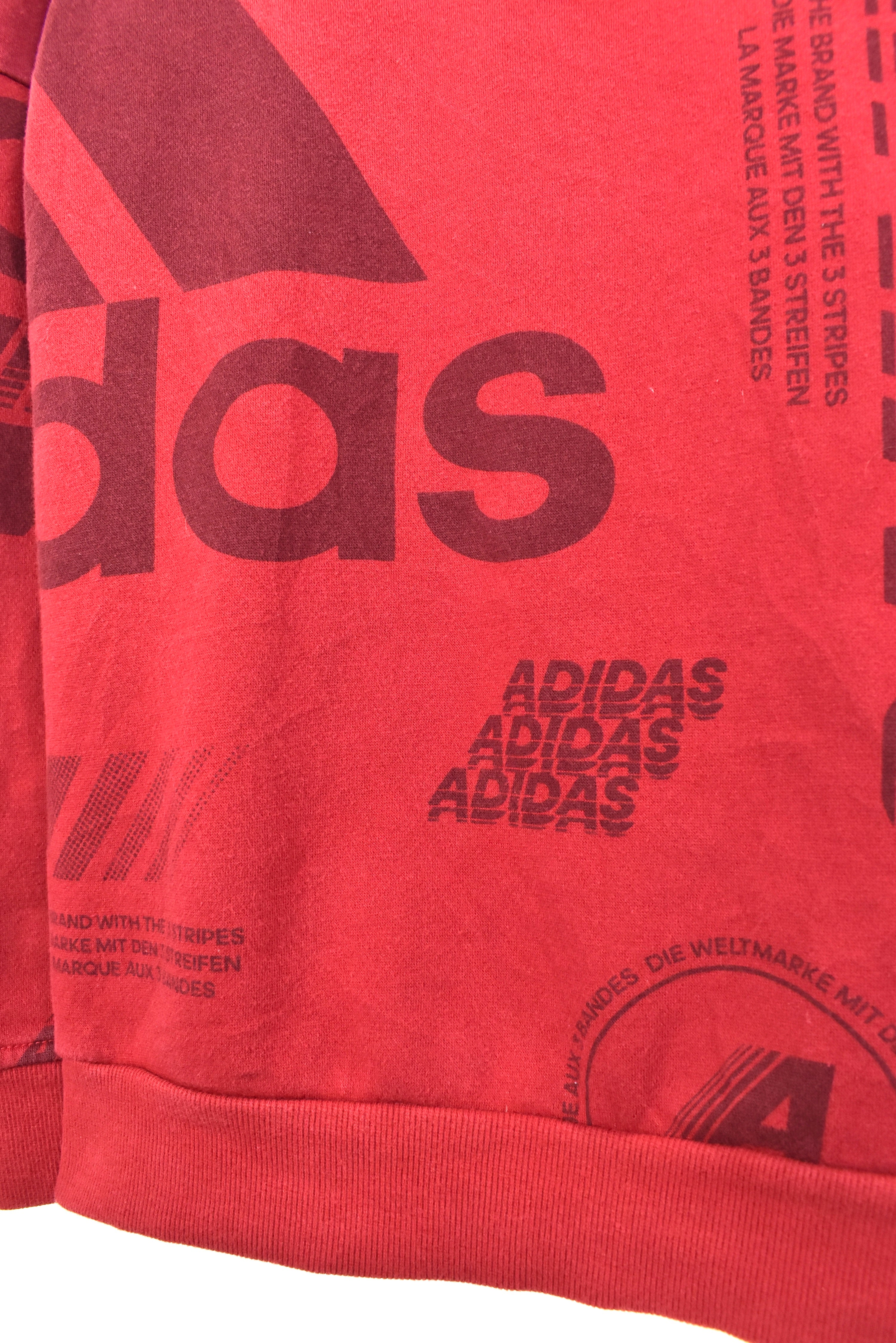 Modern Adidas sweatshirt - medium, burgundy ADIDAS